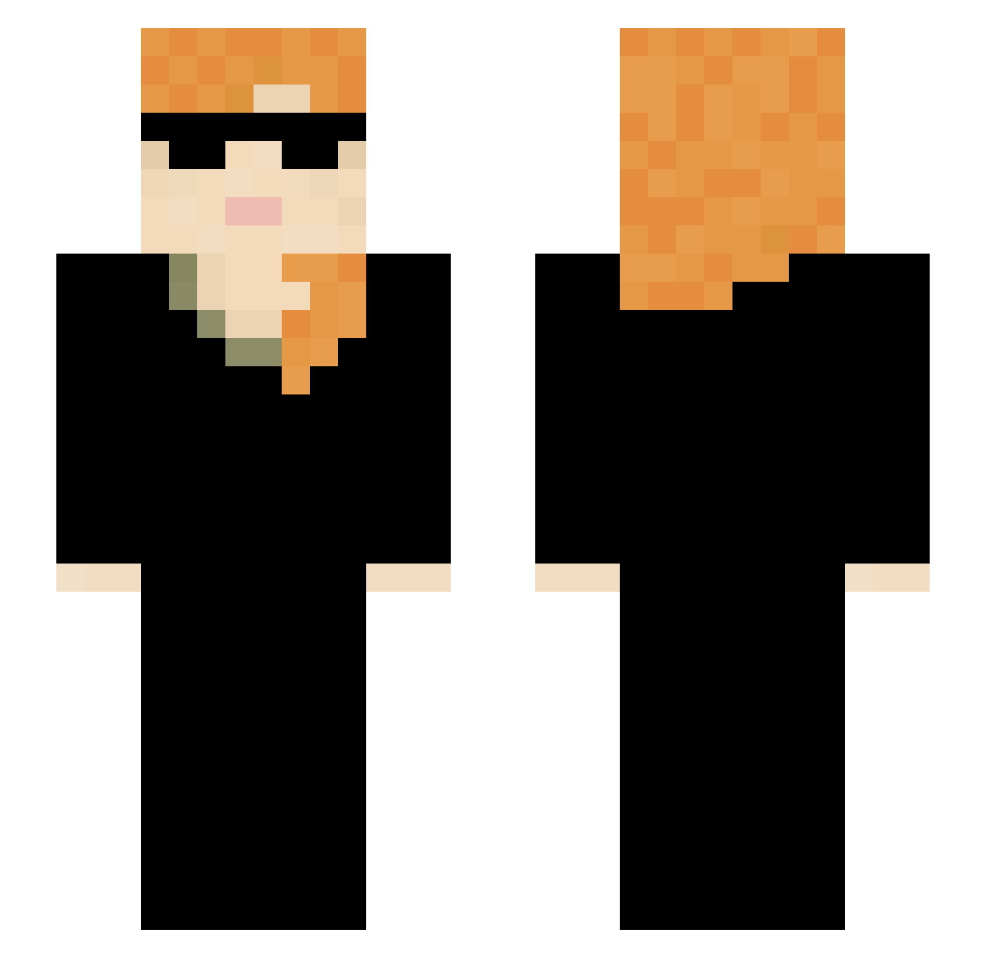 reachFODA Minecraft skin, front and back view