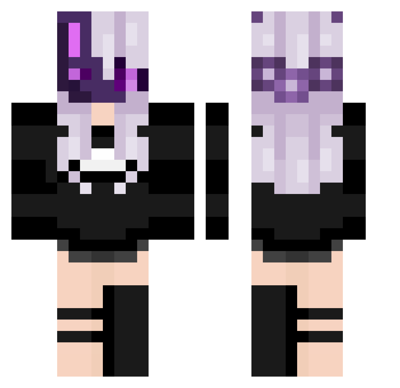 ImStupidLol Minecraft skin, front and back view