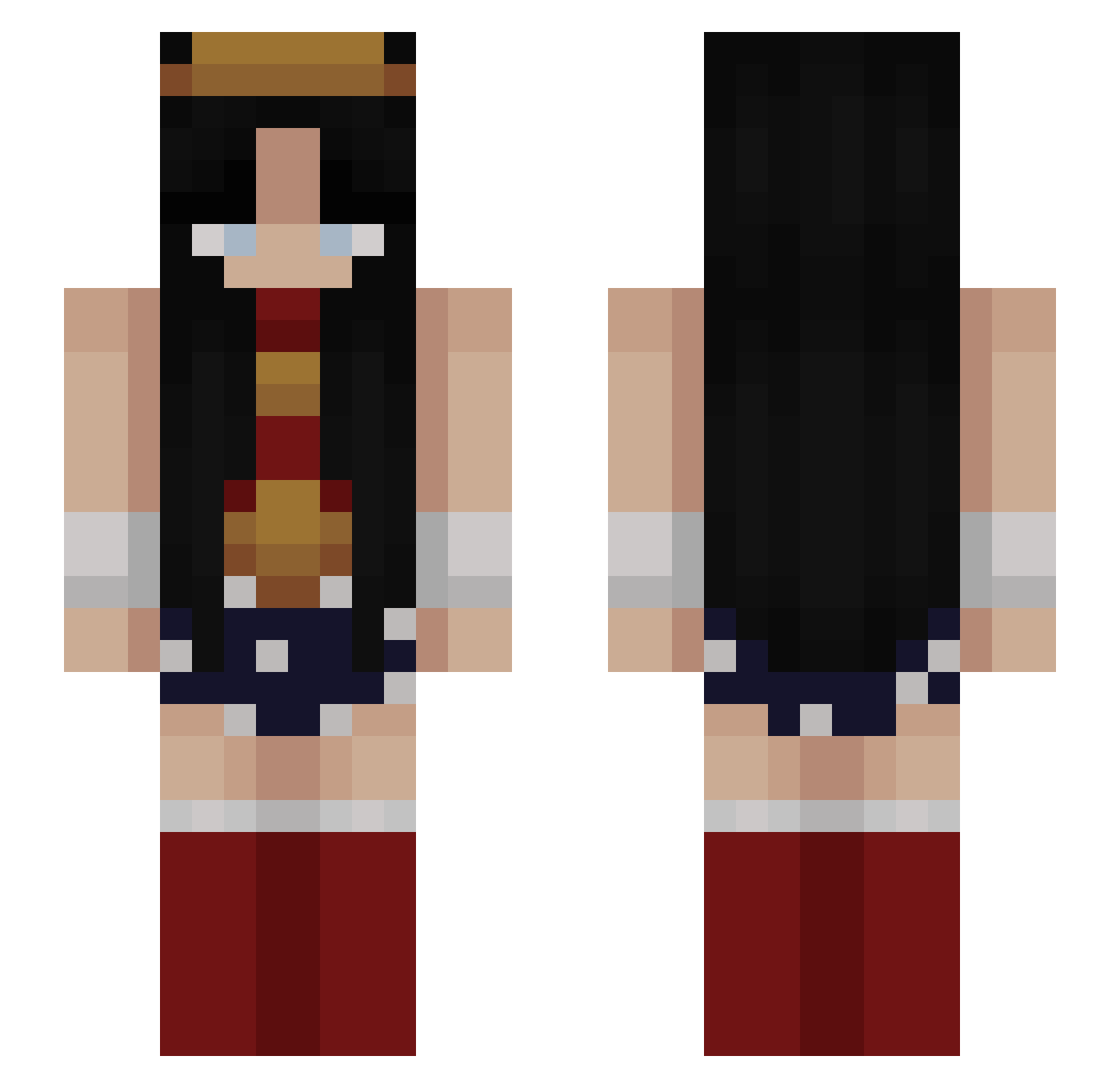 Prays Minecraft skin, front and back view