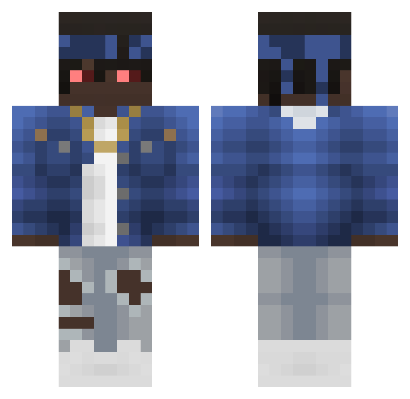 Soesa Minecraft skin, front and back view