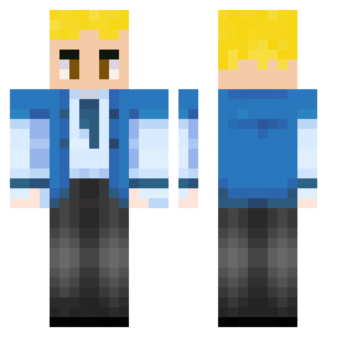 CHRIS1809B Minecraft skin, front and back view
