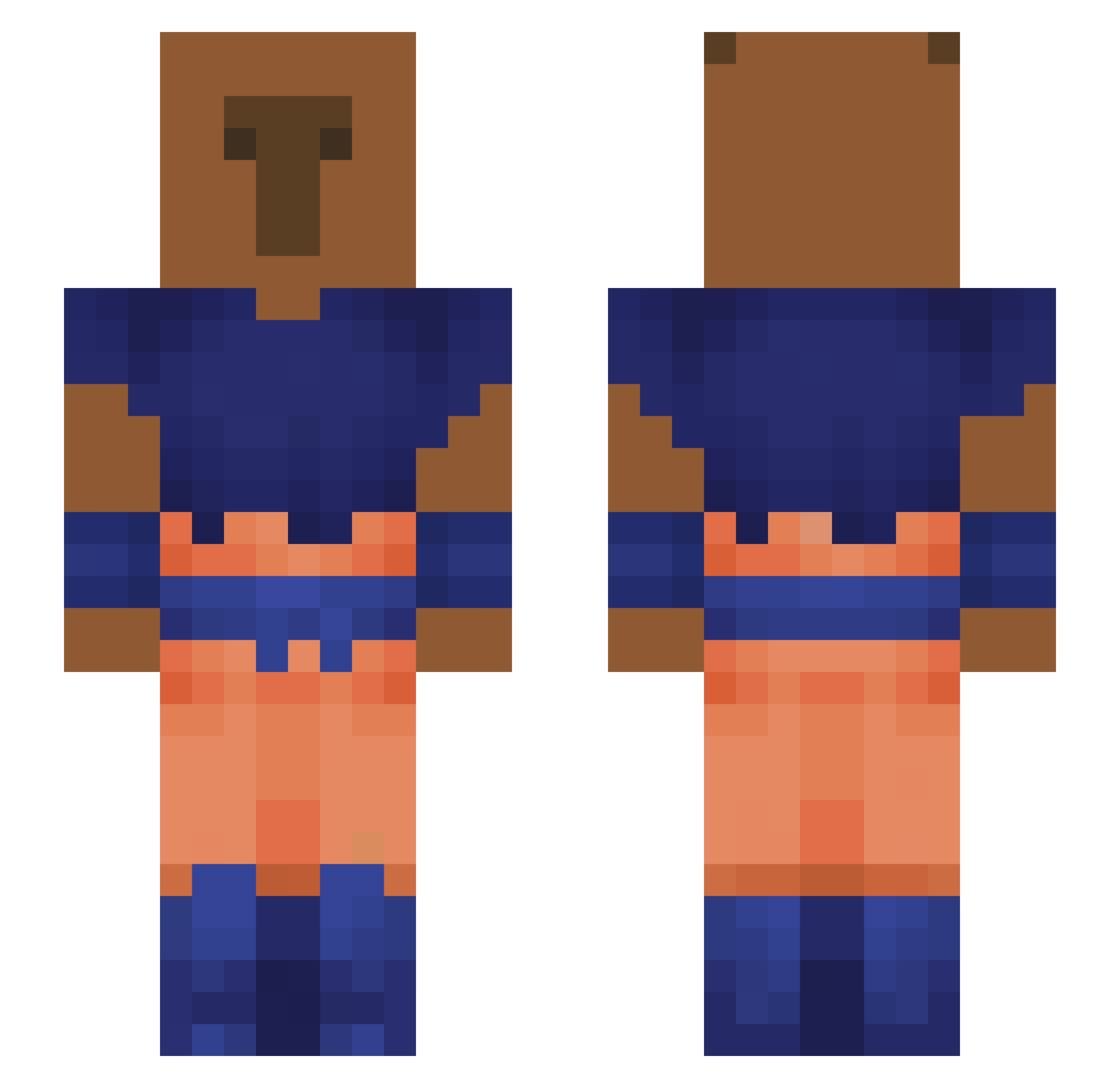 MiniStrafe Minecraft skin, front and back view