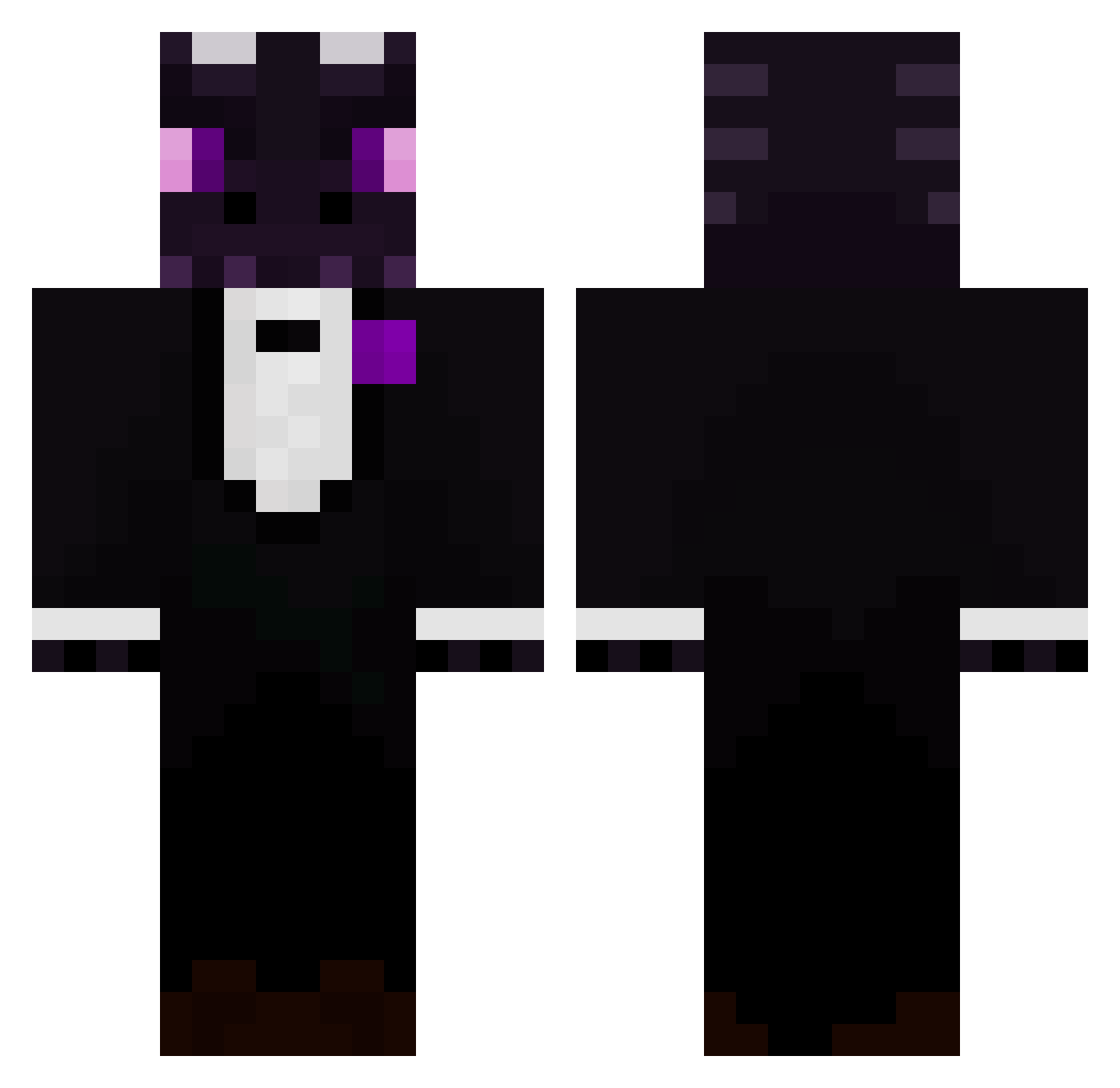 wrksy Minecraft skin, front and back view