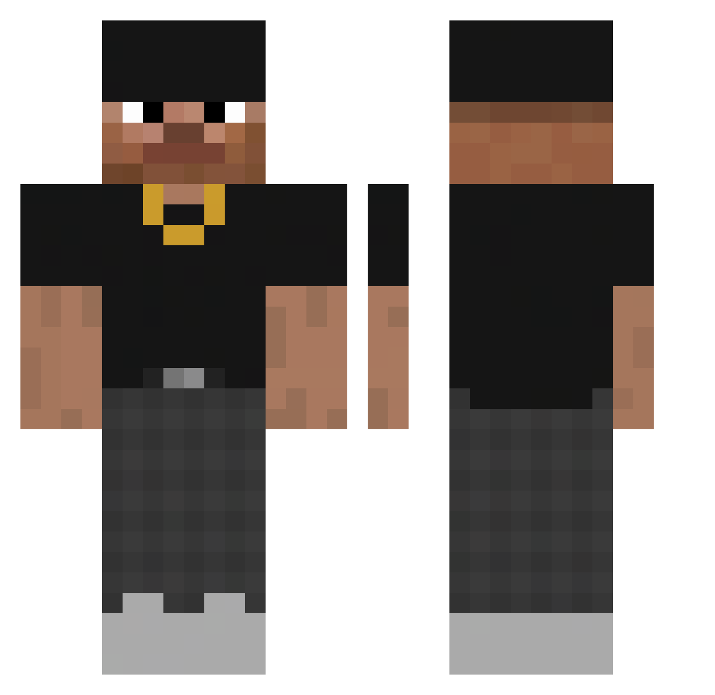 Quneet2011 Minecraft skin, front and back view