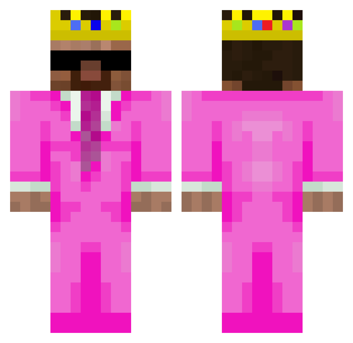 NumberOneAlt Minecraft skin, front and back view