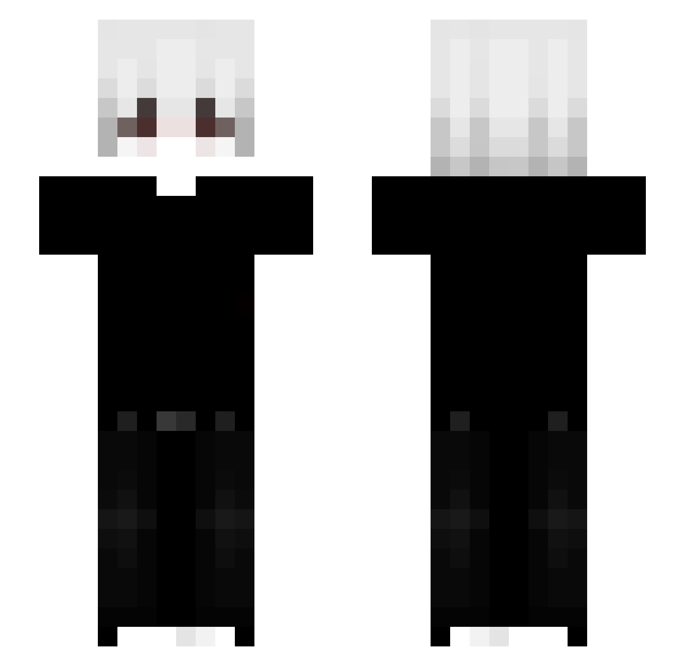 Crypticuh Minecraft skin, front and back view