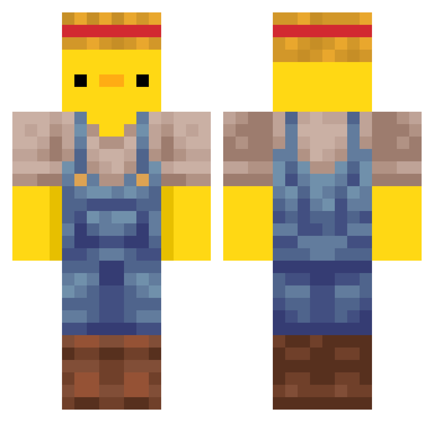 Wah__ Minecraft skin, front and back view