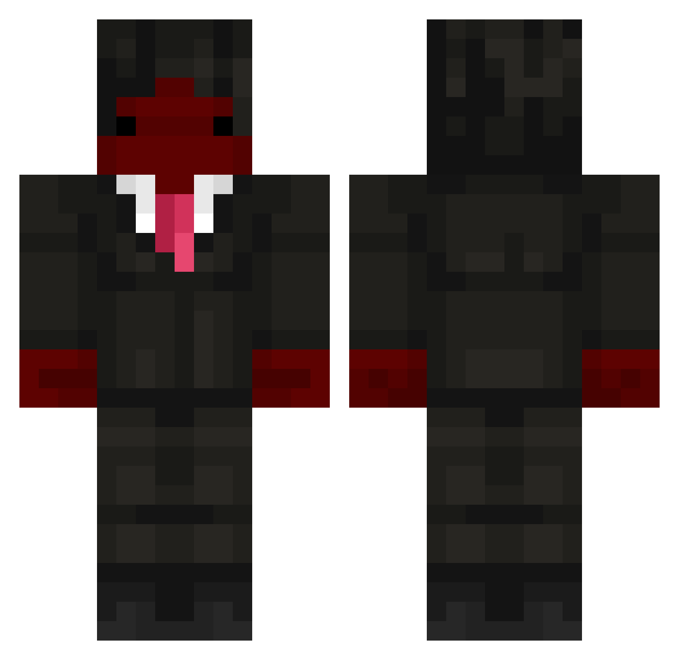 Sanity Minecraft skin, front and back view