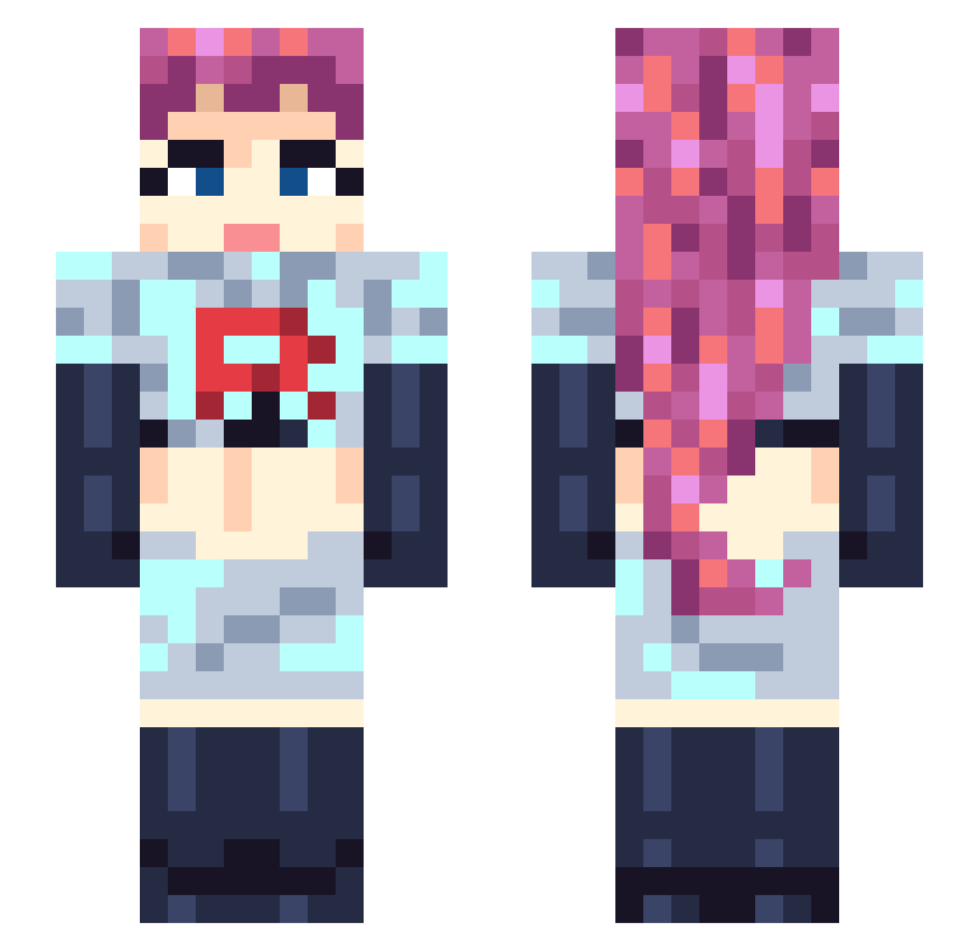 Mygangsterguy Minecraft skin, front and back view
