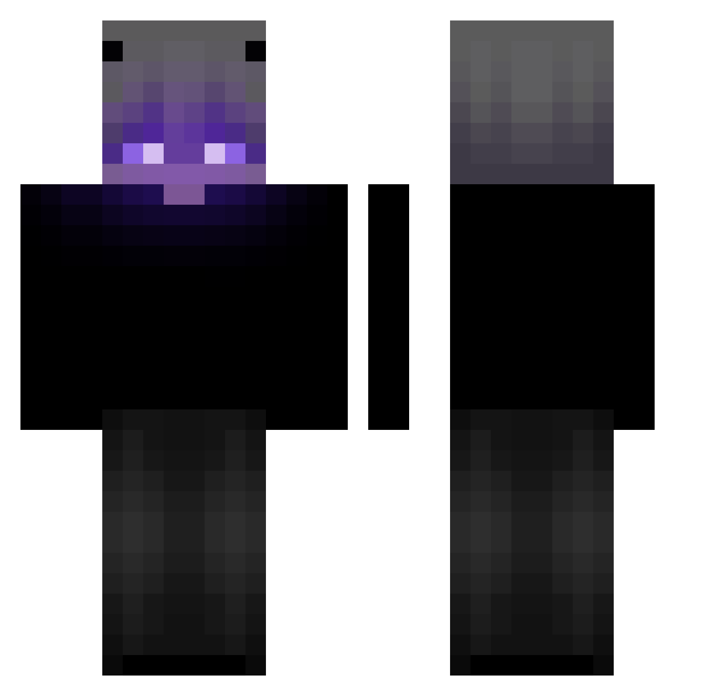 hxu1edsoulz Minecraft skin, front and back view