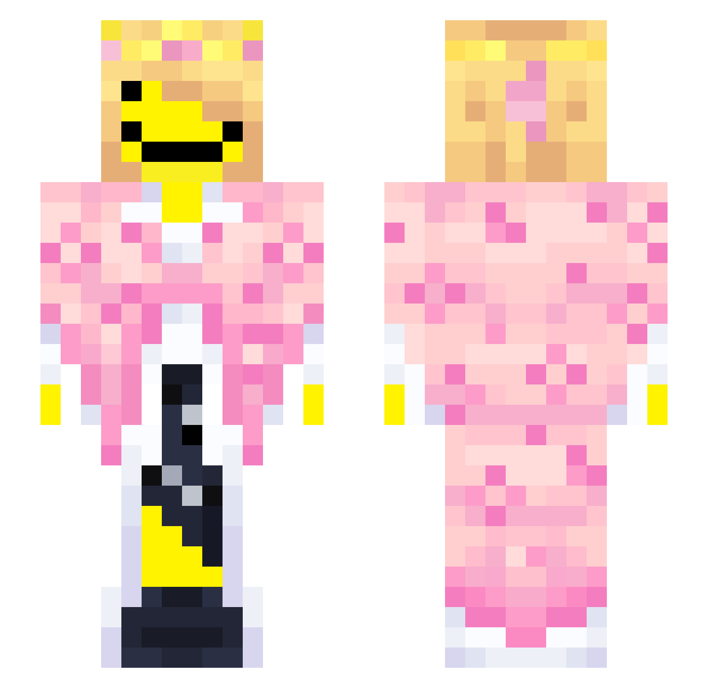 PrinceZam Minecraft skin, front and back view