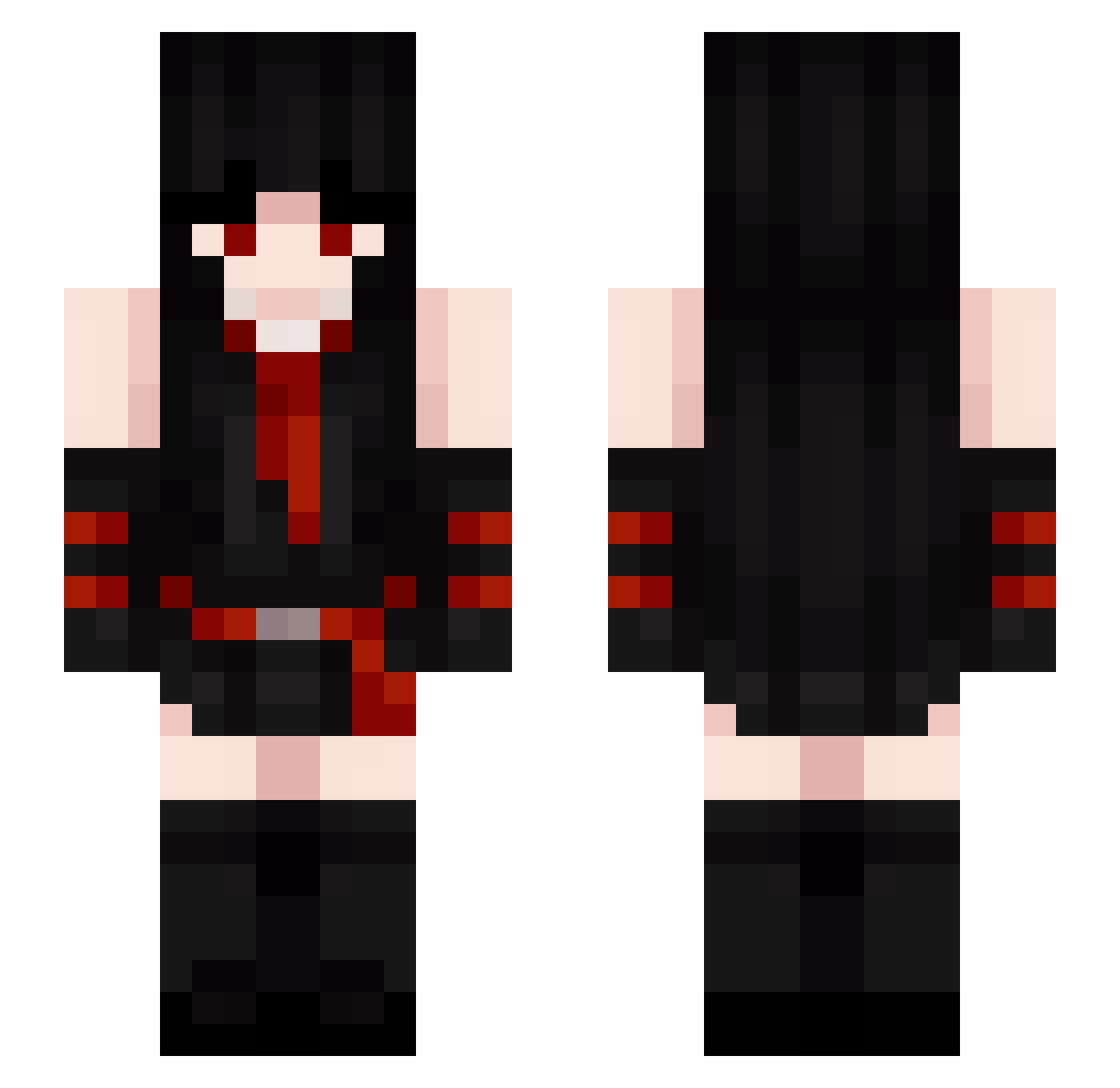 Alyson Minecraft skin, front and back view