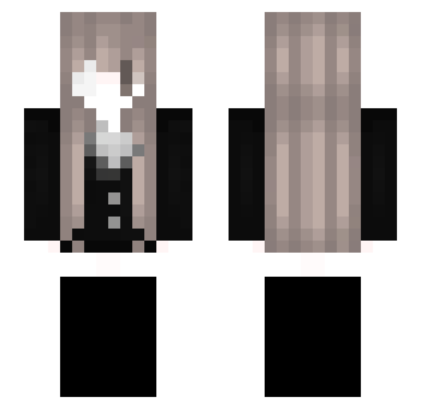 0Milka Minecraft skin, front and back view
