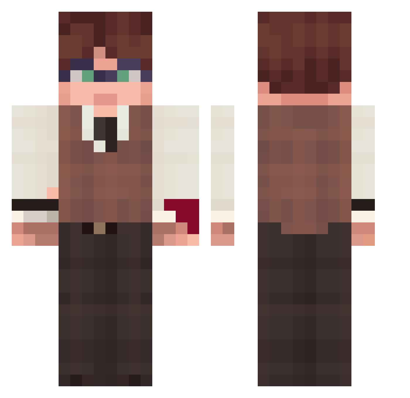 ArtemFrogin Minecraft skin, front and back view