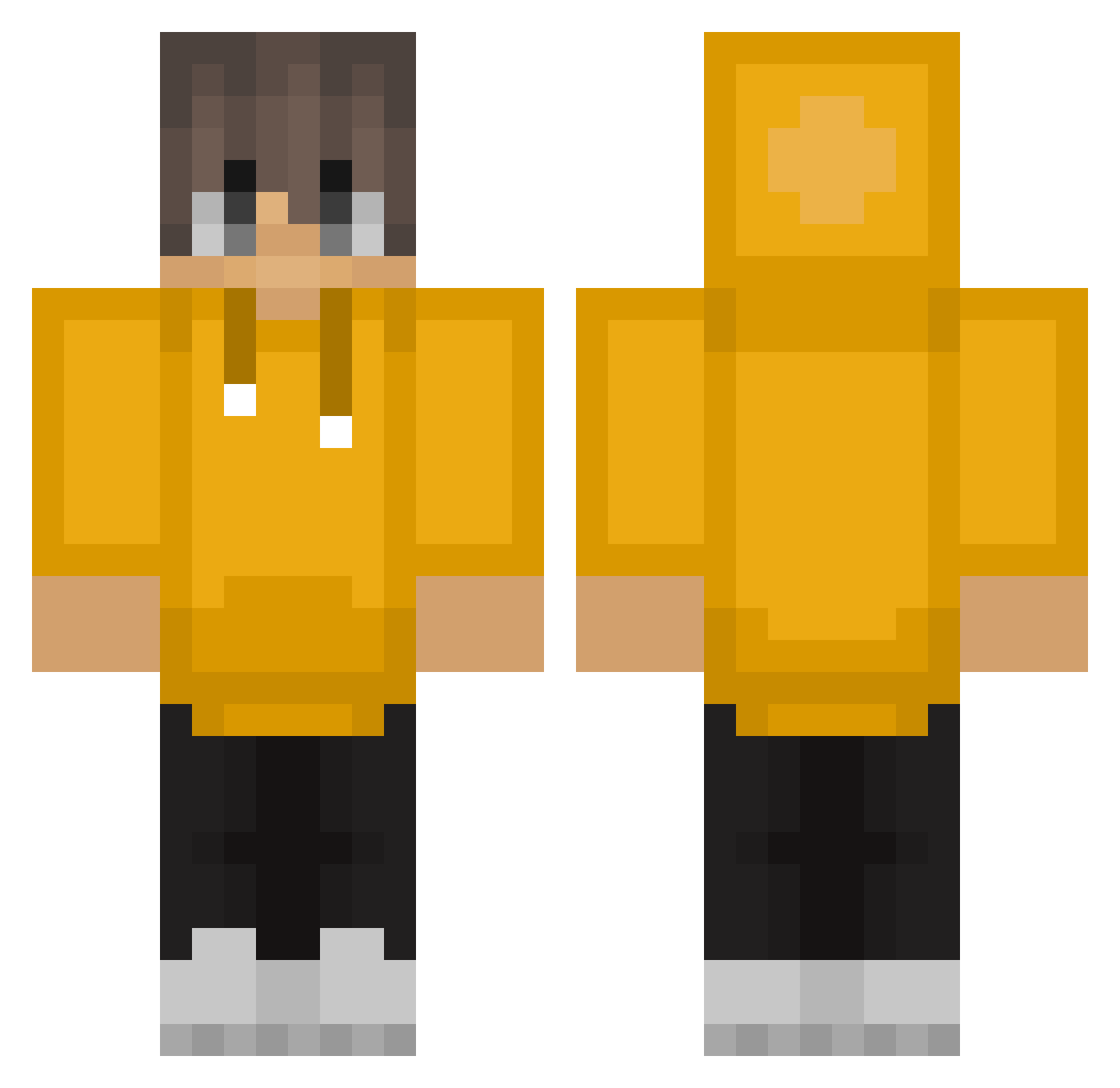 RiBiTy Minecraft skin, front and back view
