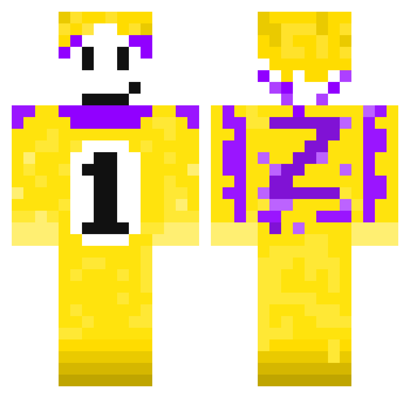 ZoolbiaYT Minecraft skin, front and back view