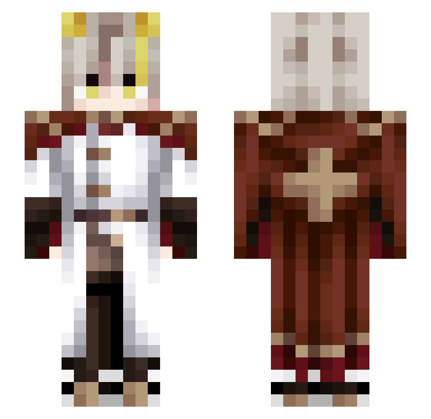 ItzZayne Minecraft skin, front and back view