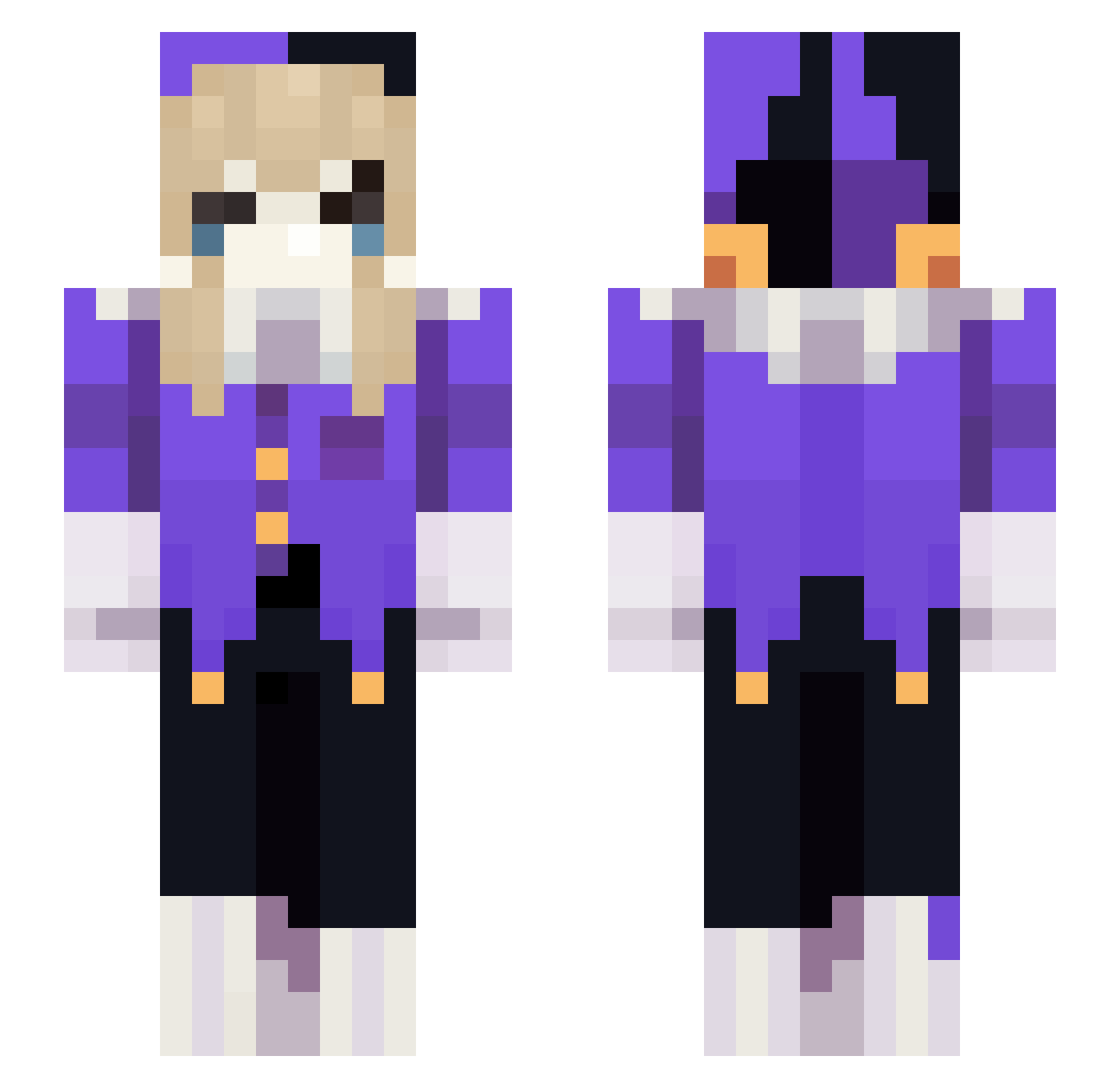 4kjewels Minecraft skin, front and back view