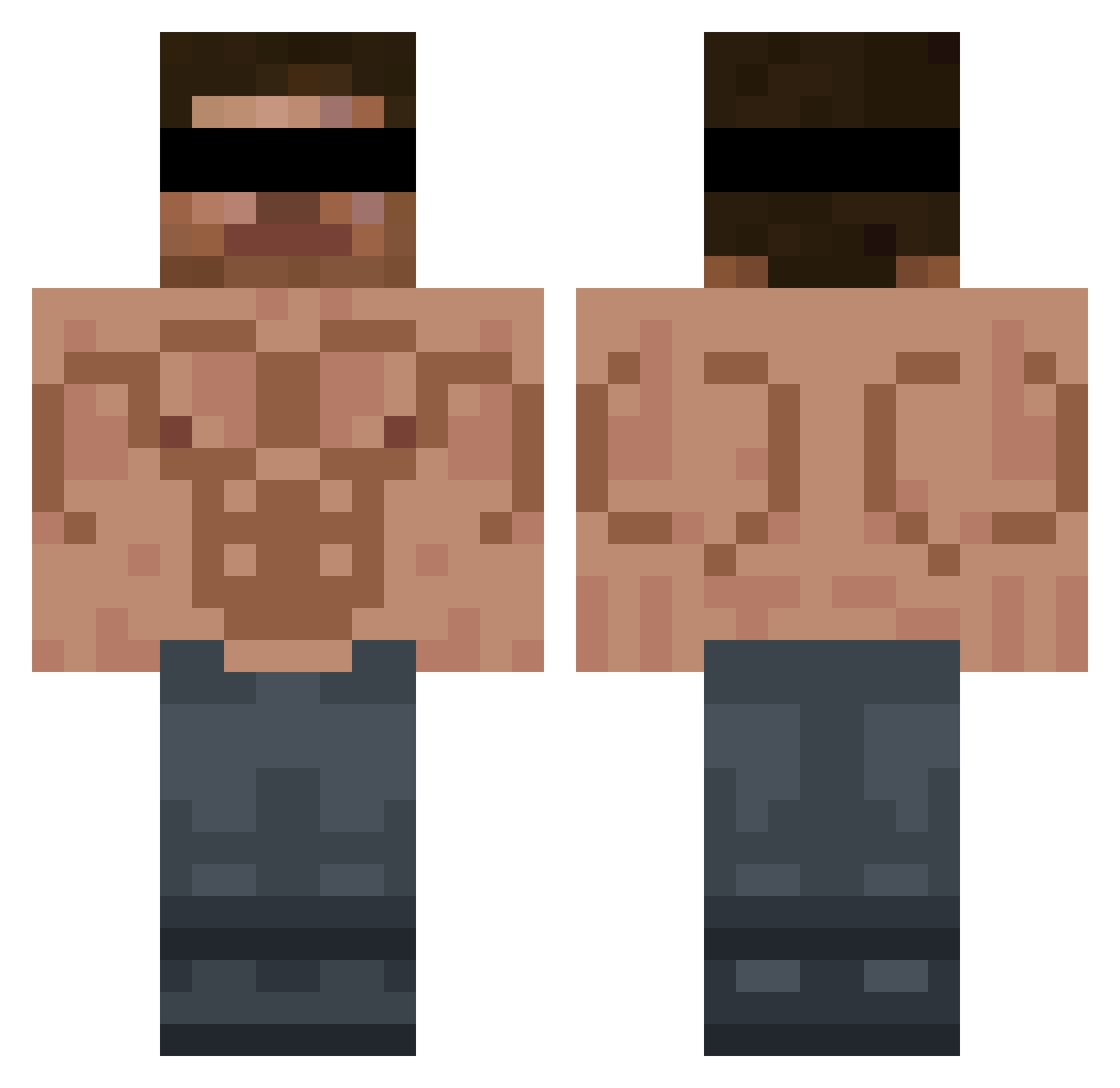 9Hollow Minecraft skin, front and back view