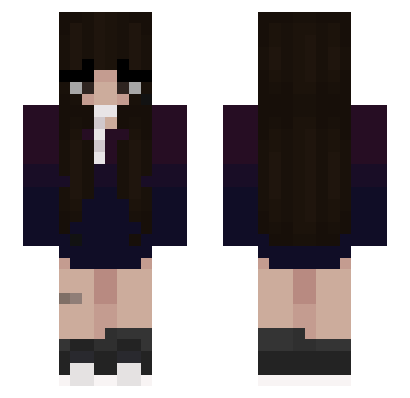 dasha Minecraft skin, front and back view