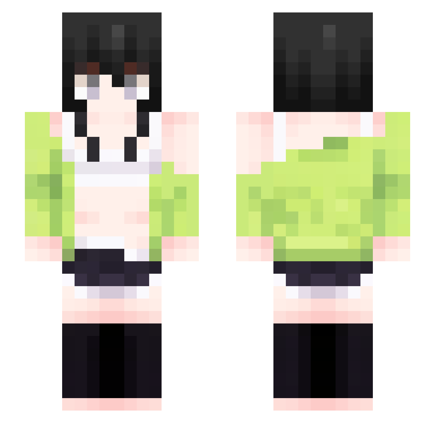 HONEYLOLOL Minecraft skin, front and back view