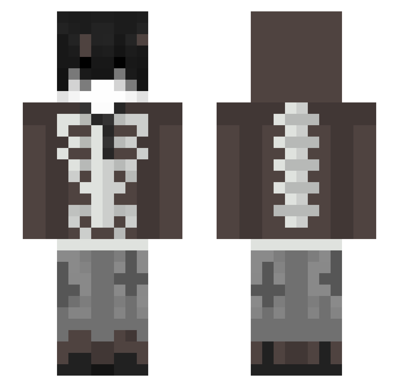 KansuFanDePawis Minecraft skin, front and back view