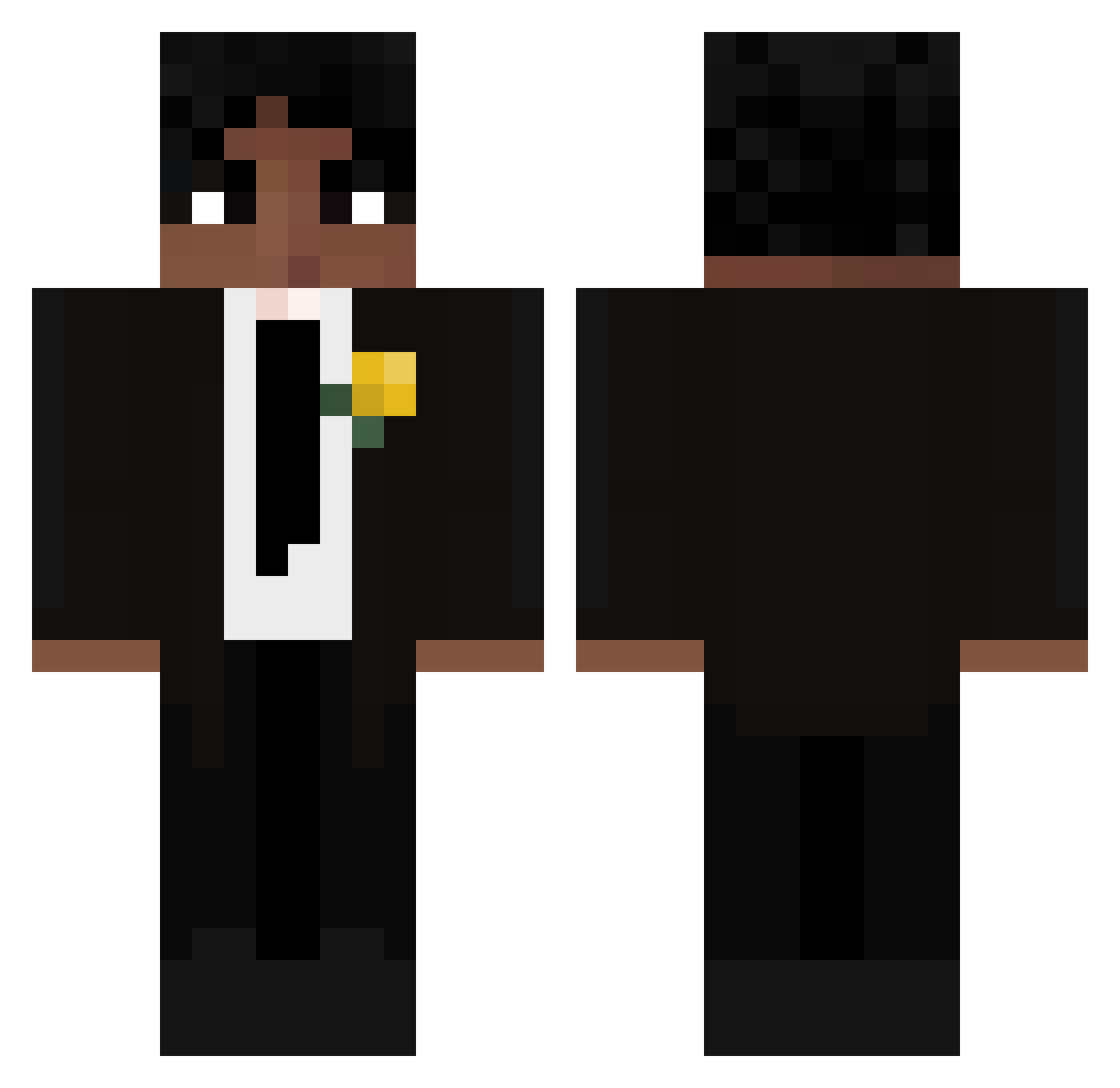KiraaYagami Minecraft skin, front and back view