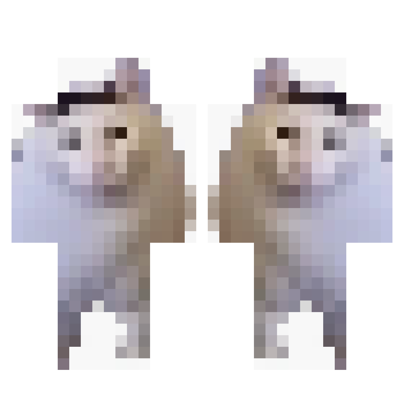 RedInju Minecraft skin, front and back view