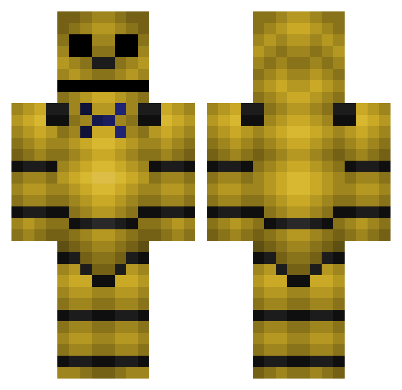 lerunty Minecraft skin, front and back view