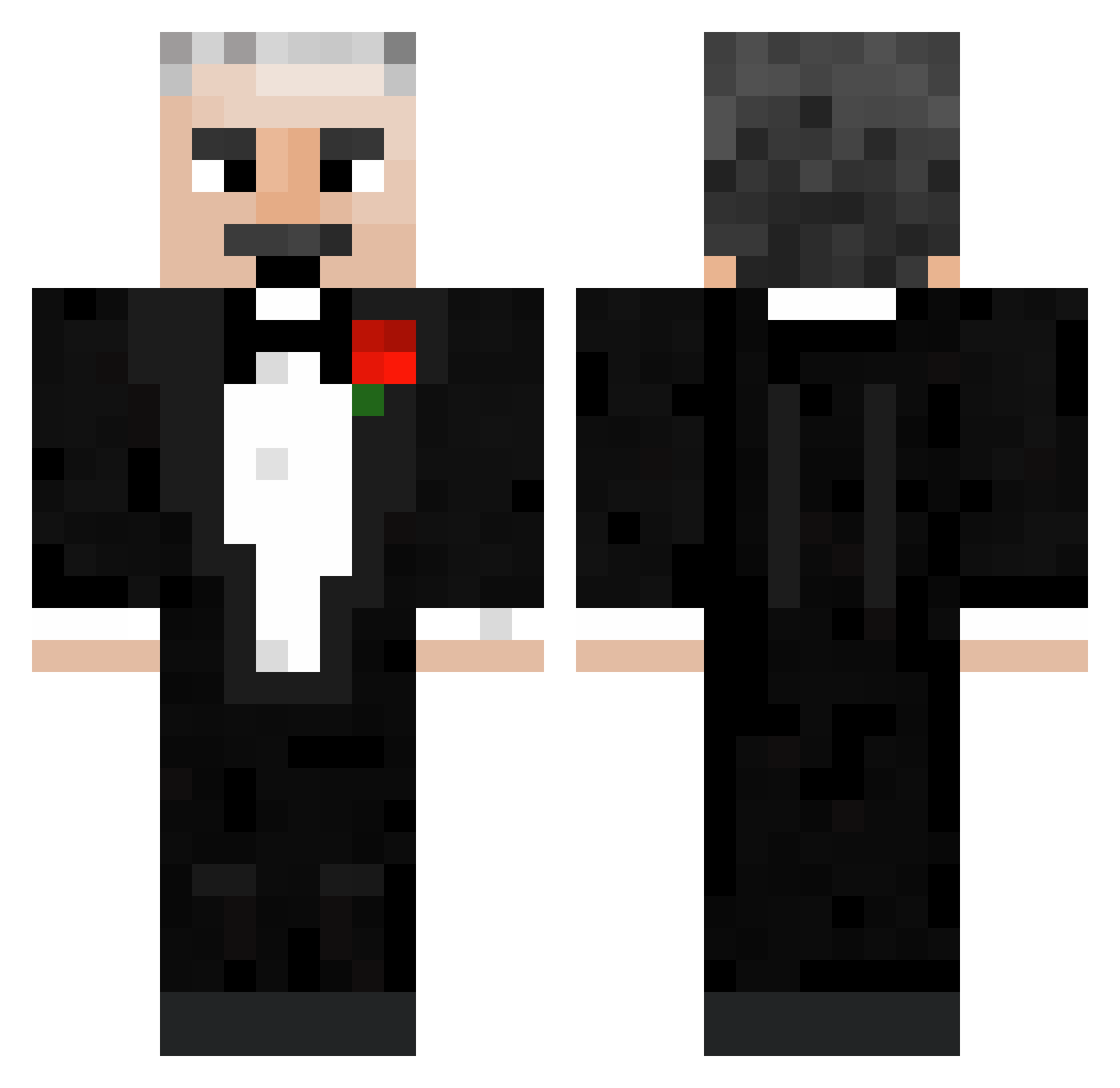 Seyjey Minecraft skin, front and back view