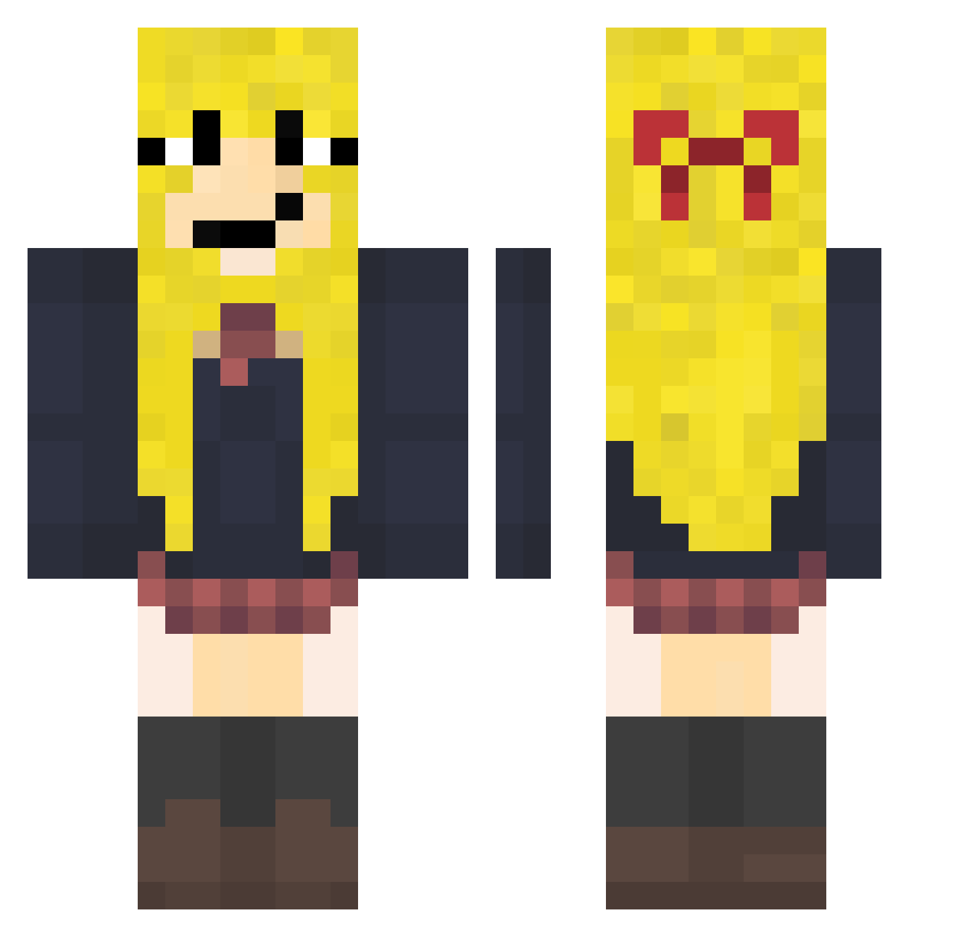 Mauulwurf Minecraft skin, front and back view