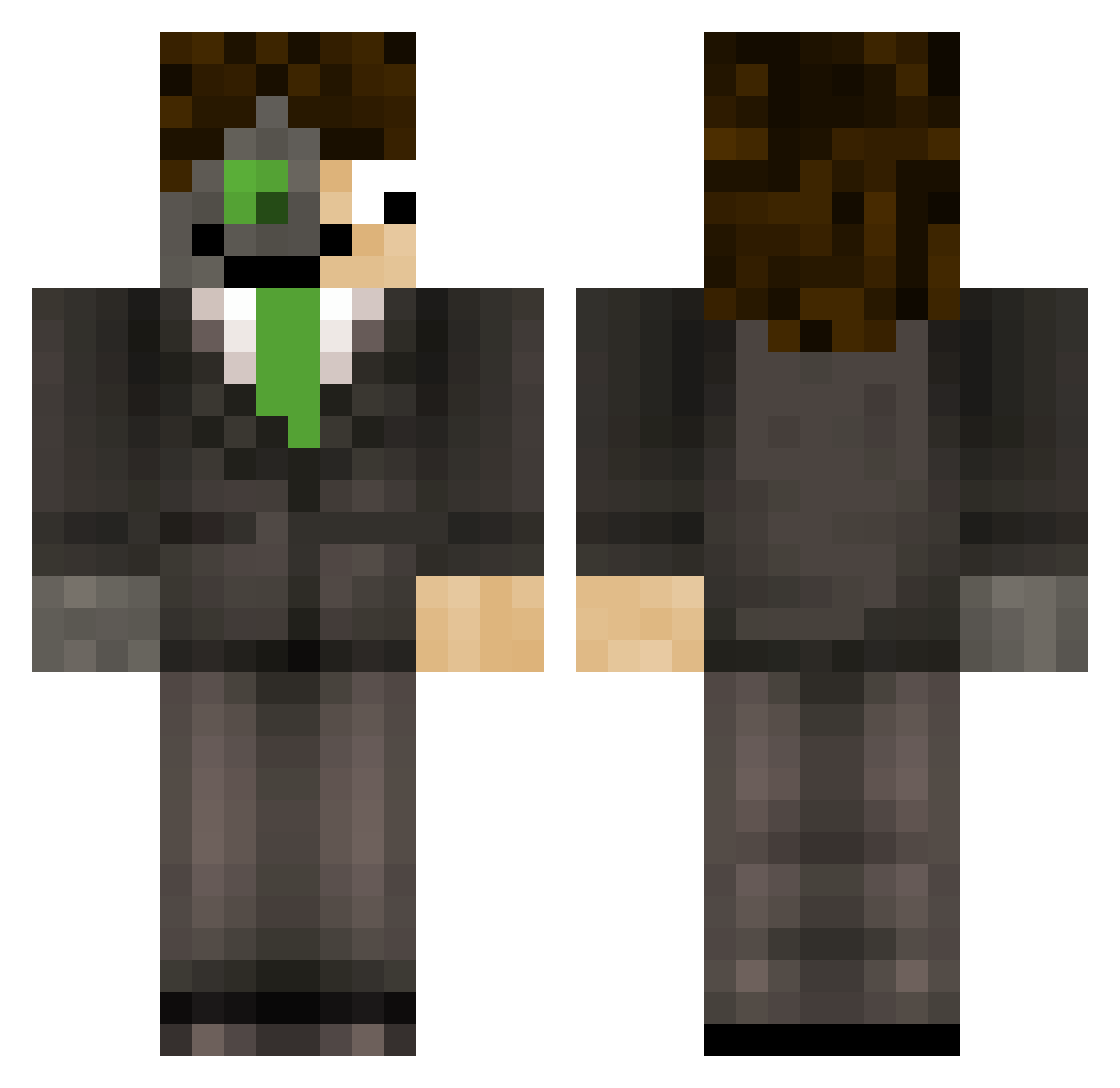 MinTea45 Minecraft skin, front and back view