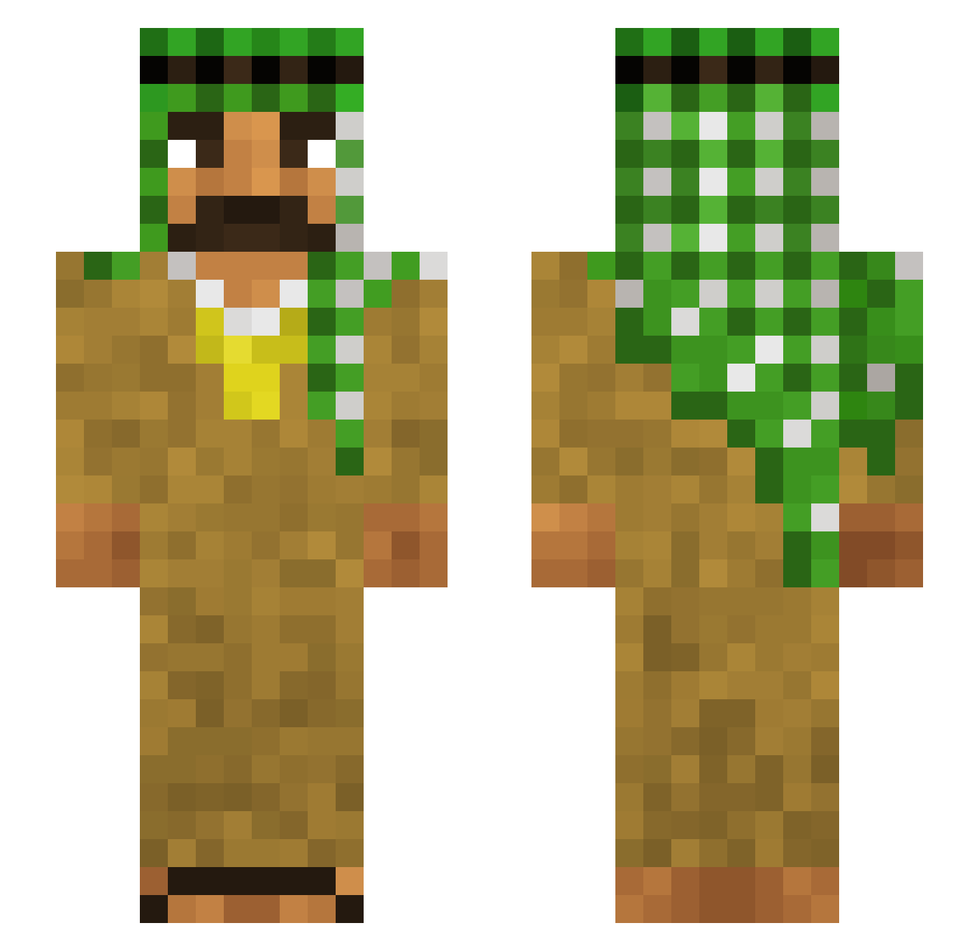Rayanistan Minecraft skin, front and back view