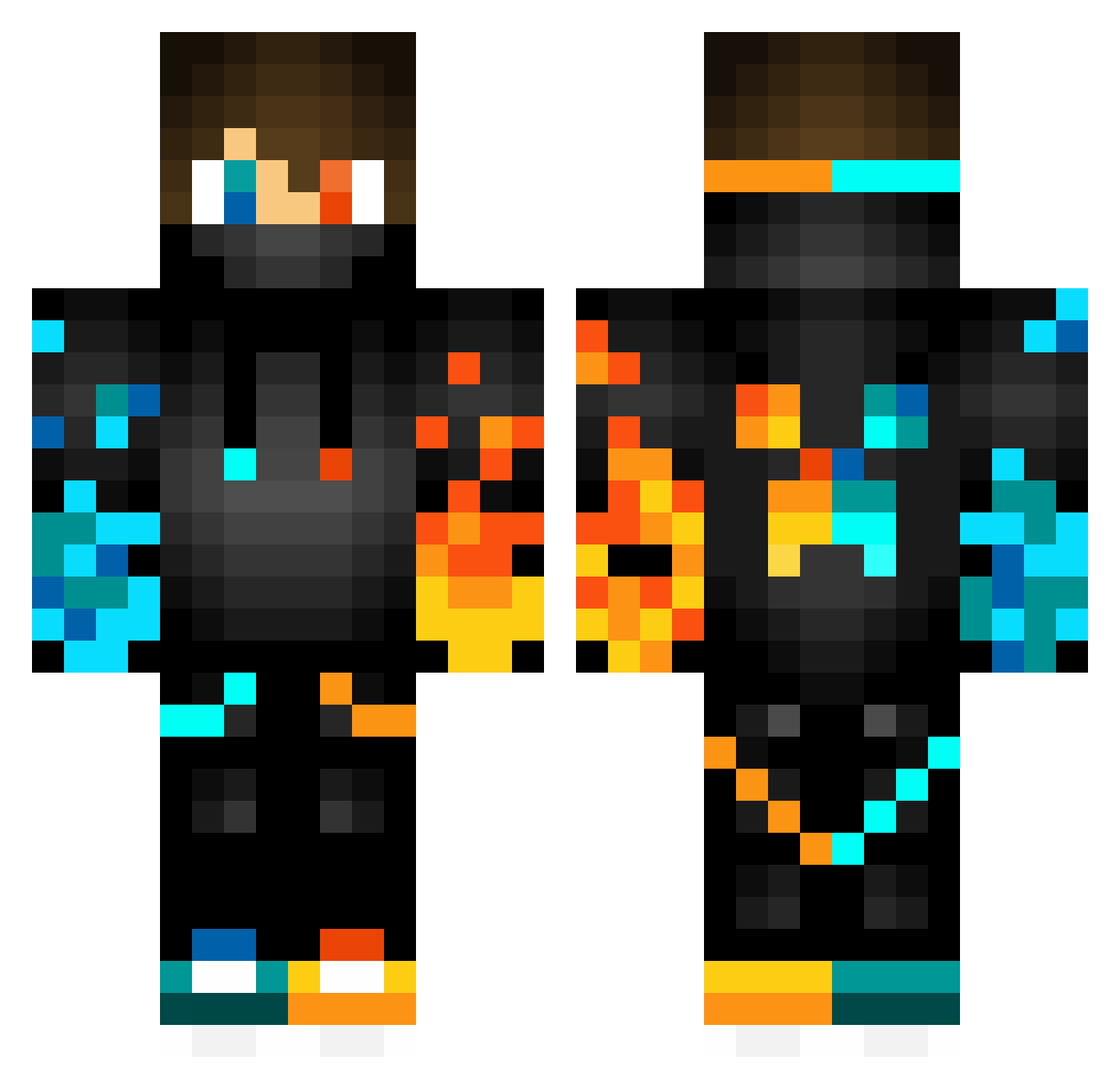 quadecaelite68 Minecraft skin, front and back view
