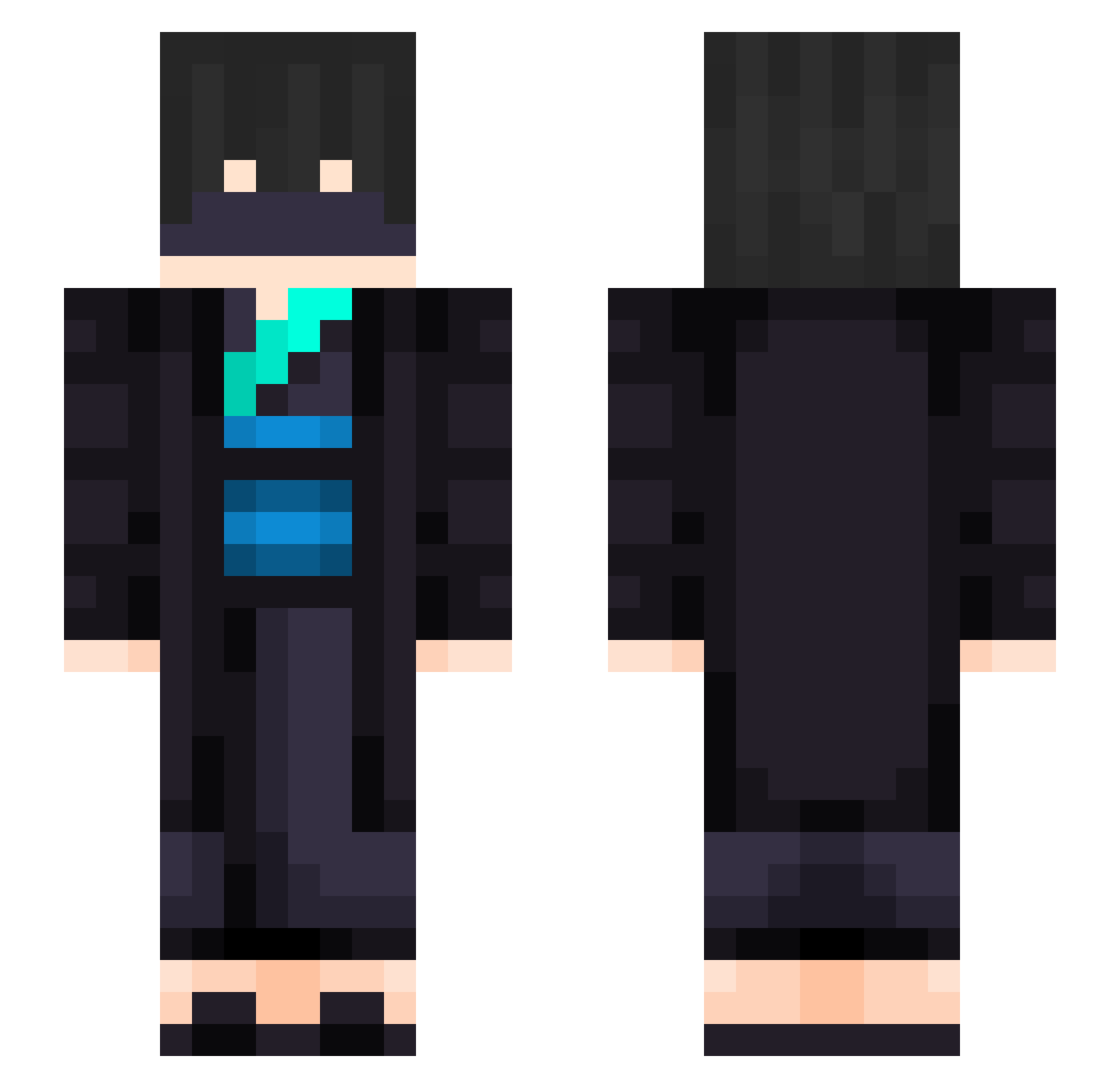 Sir_Hood Minecraft skin, front and back view