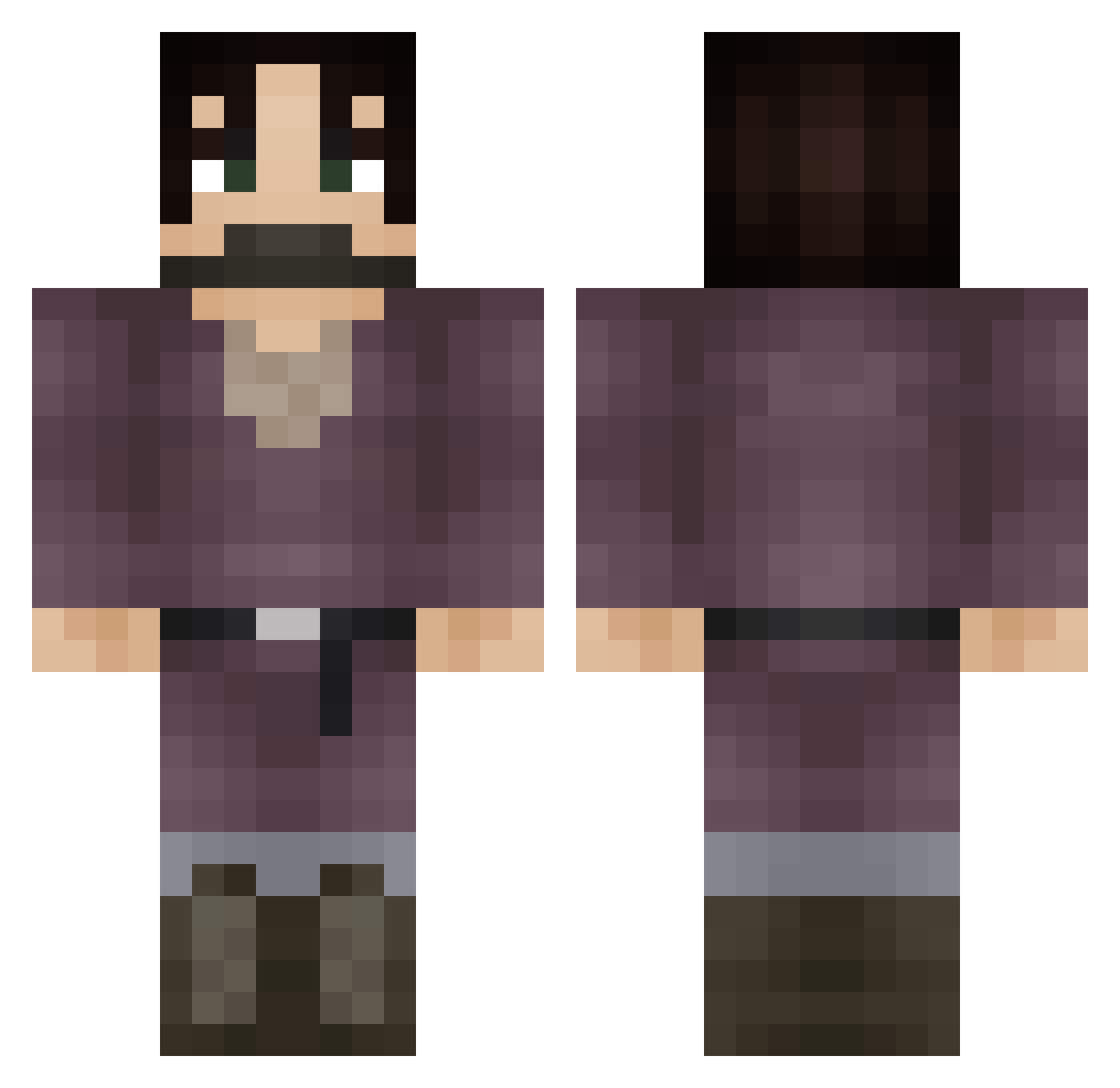Zaplack Minecraft skin, front and back view