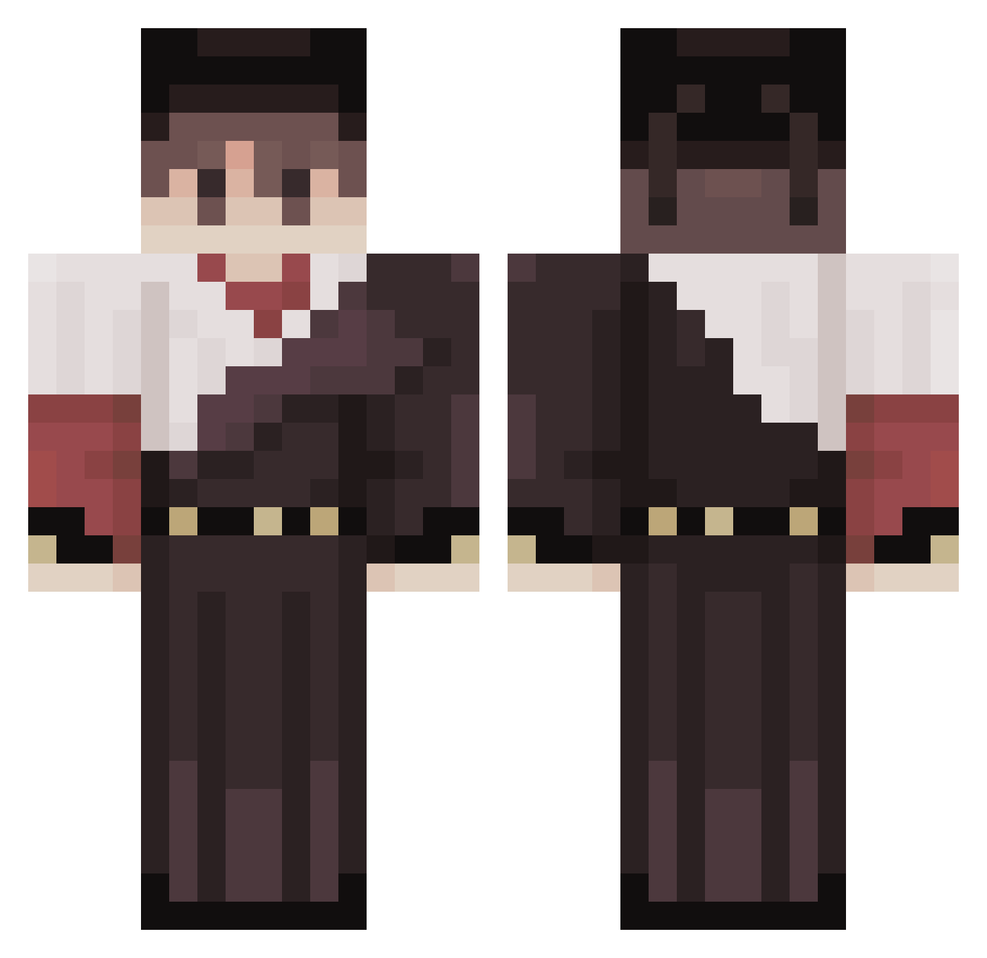 Falest Minecraft skin, front and back view