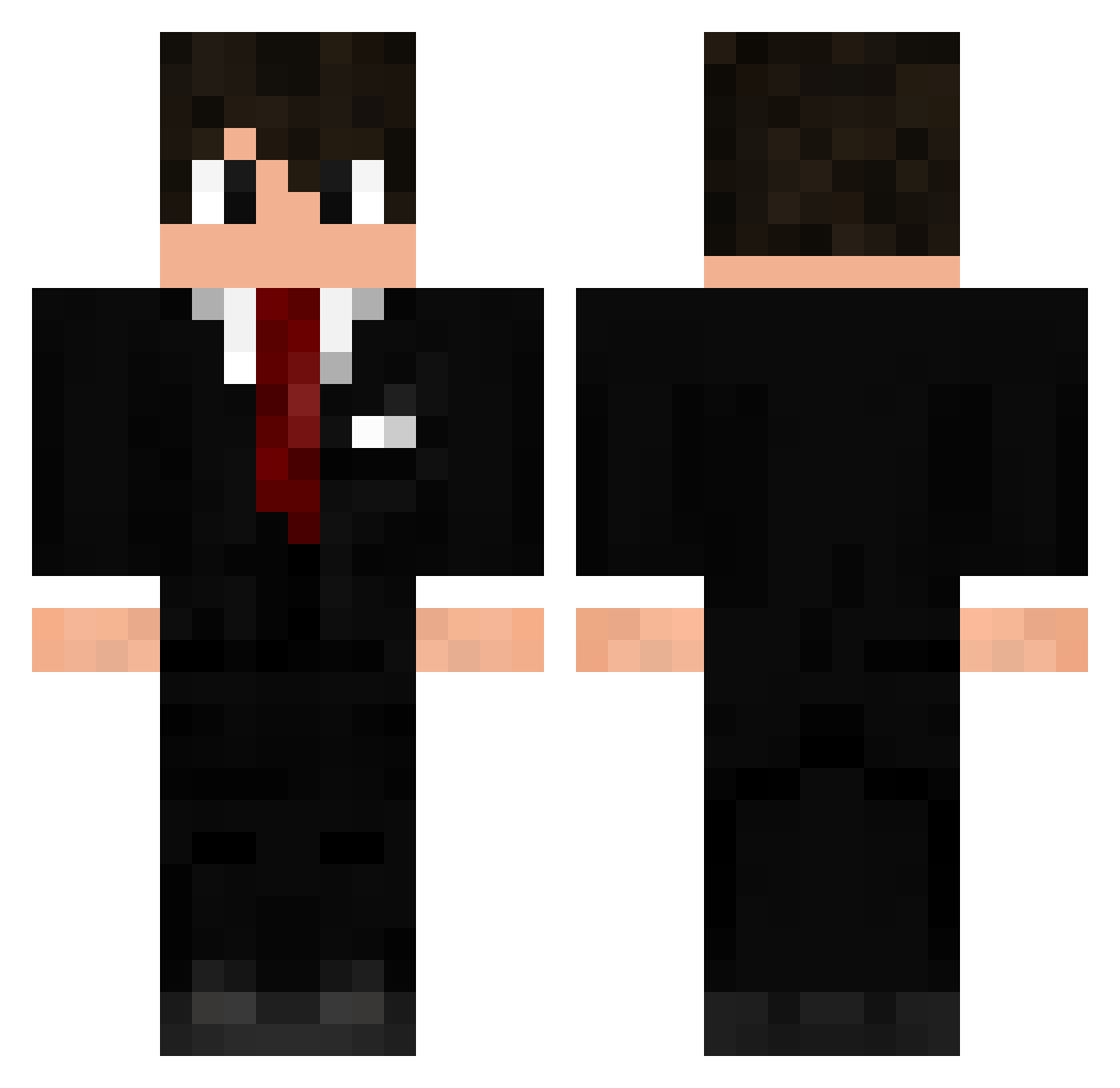 qiddr Minecraft skin, front and back view