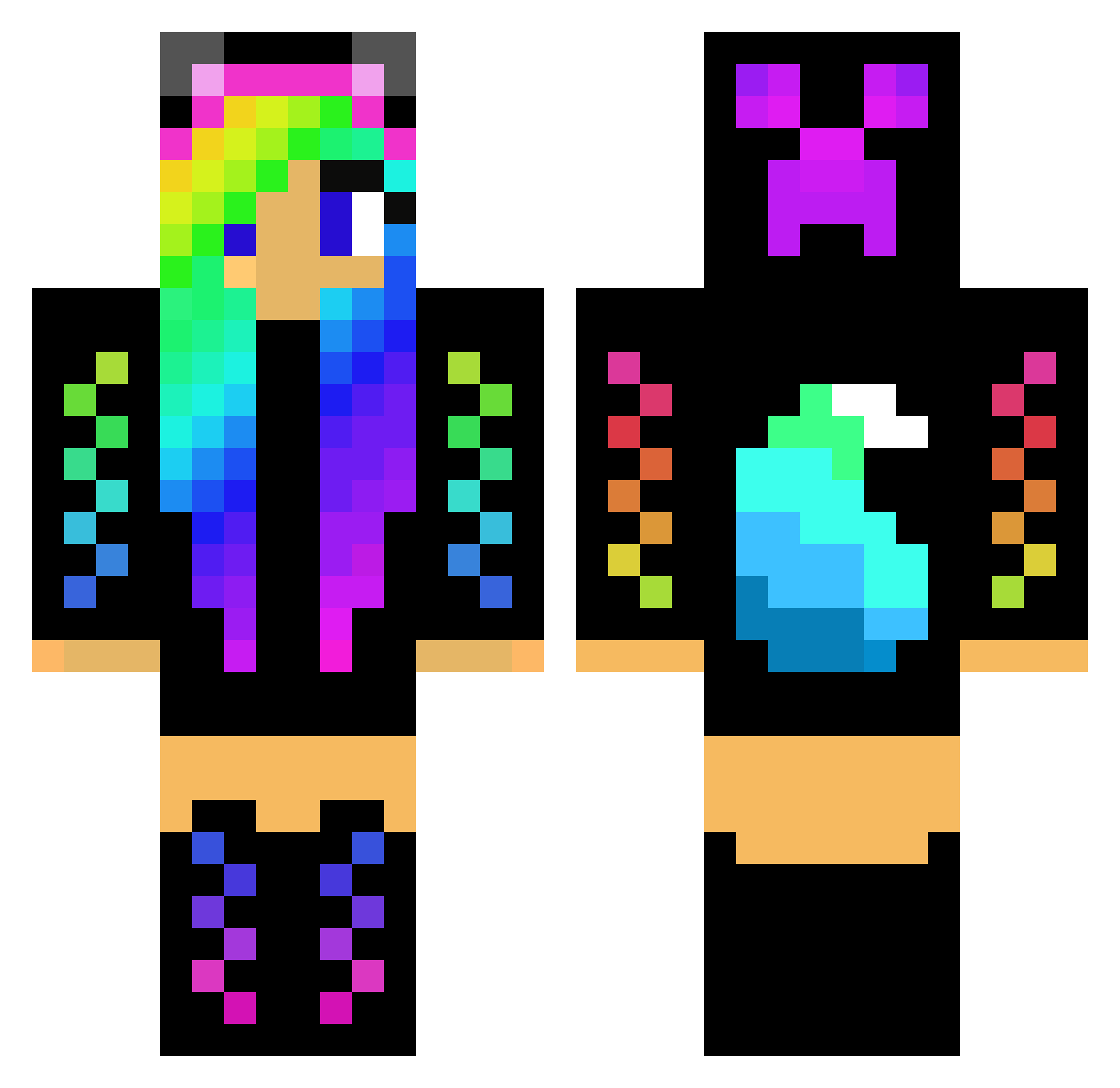 Guneapig123 Minecraft skin, front and back view