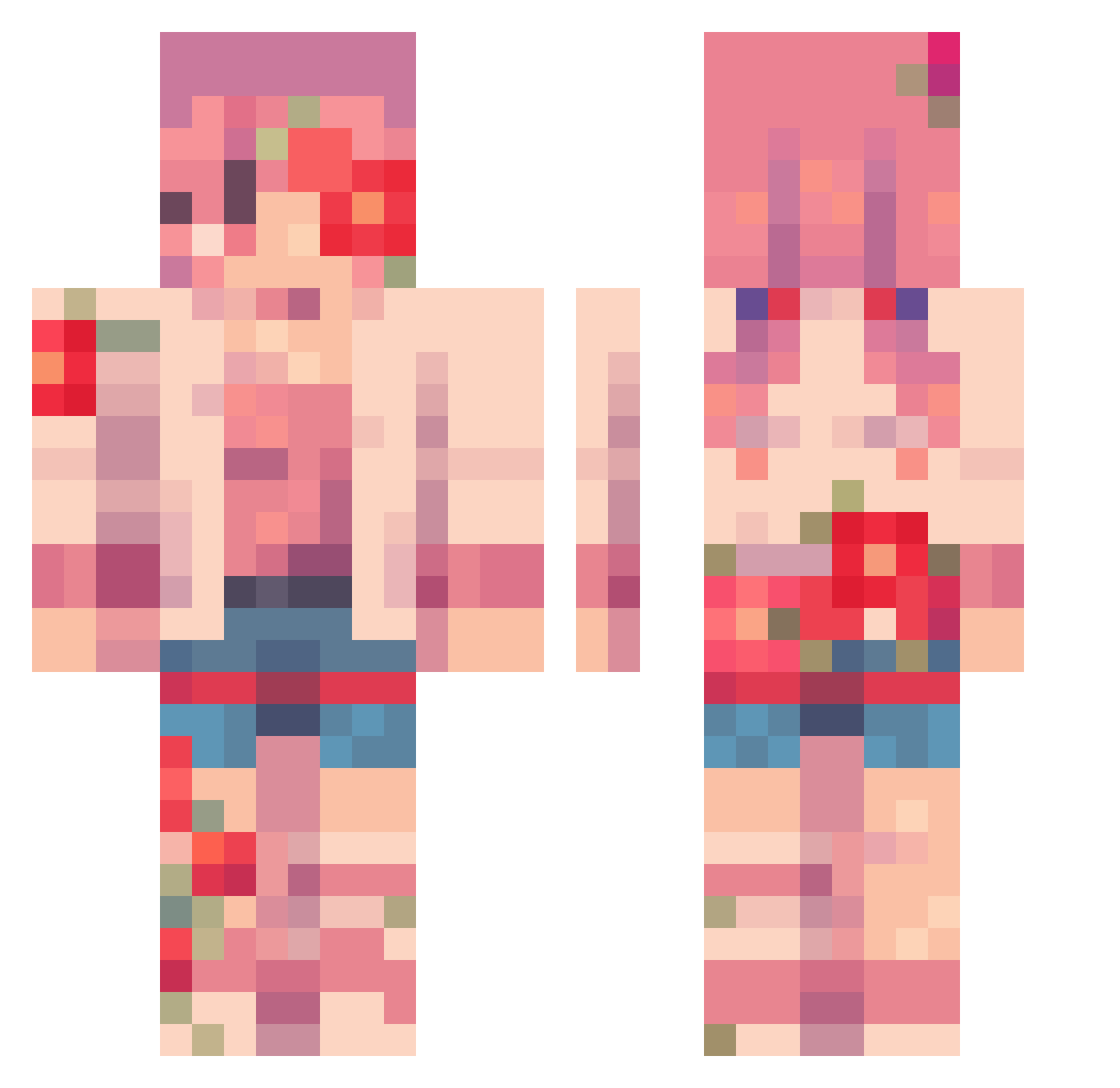 R4C3R_X Minecraft skin, front and back view