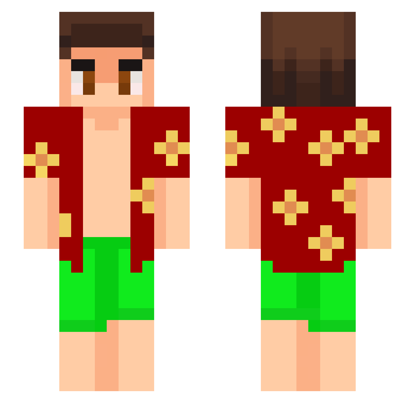 SuperSheepa Minecraft skin, front and back view