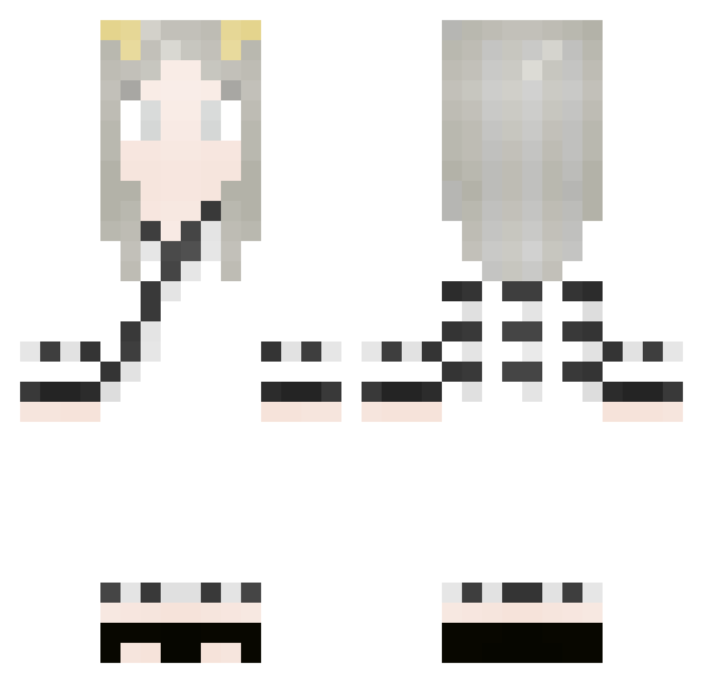 Serrajordi Minecraft skin, front and back view