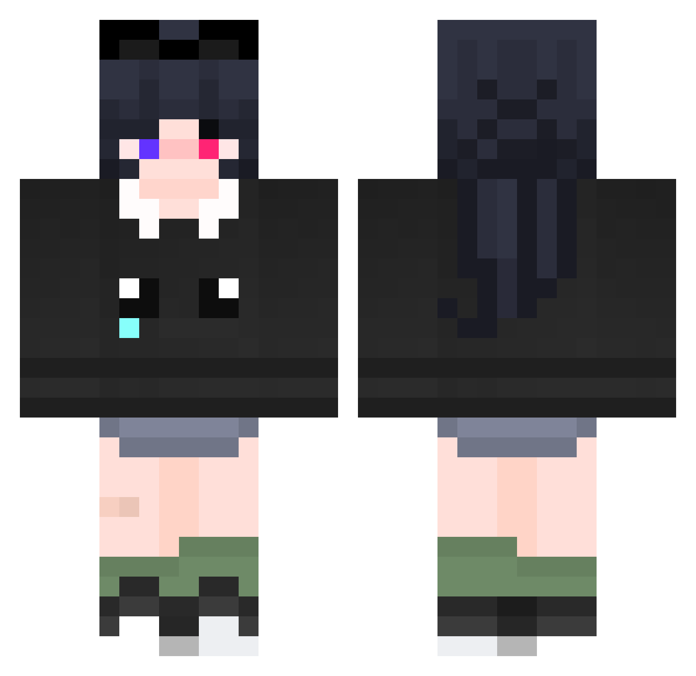 SoyBlancon Minecraft skin, front and back view