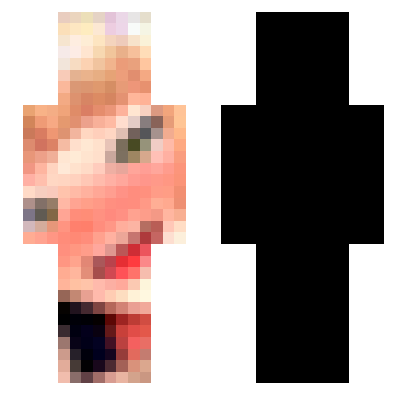 Sslip Minecraft skin, front and back view
