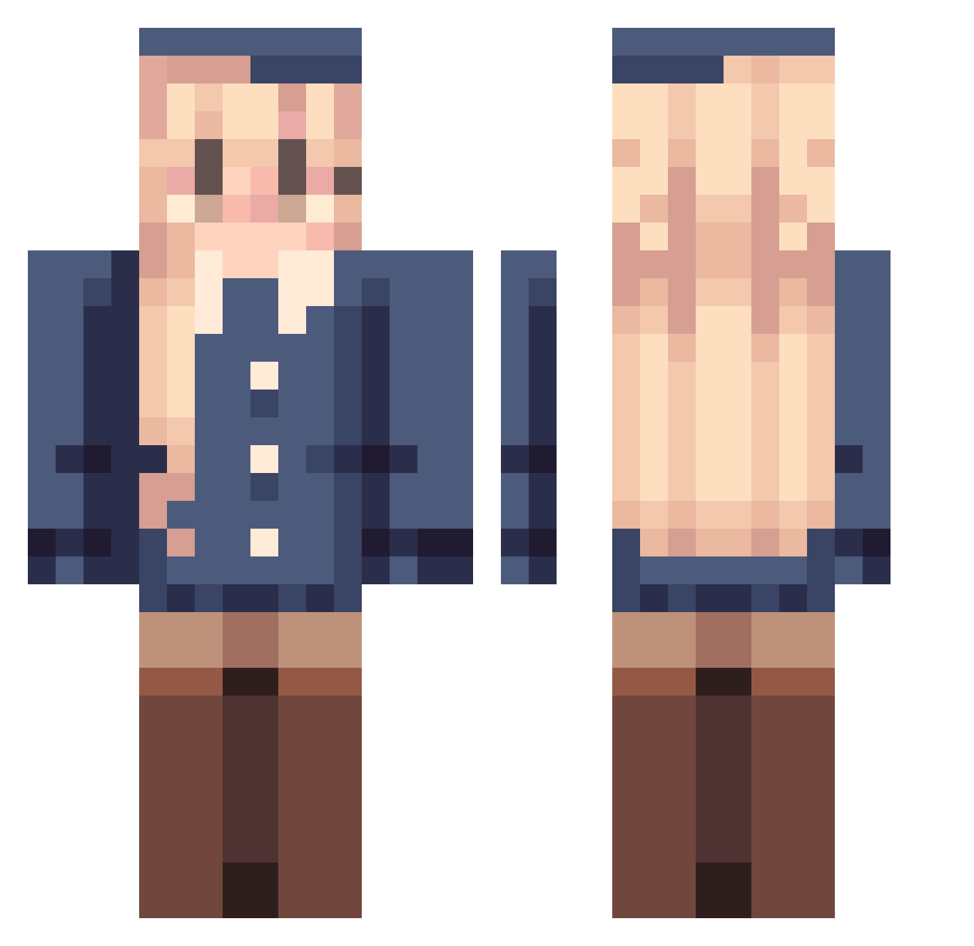 lepepeo Minecraft skin, front and back view