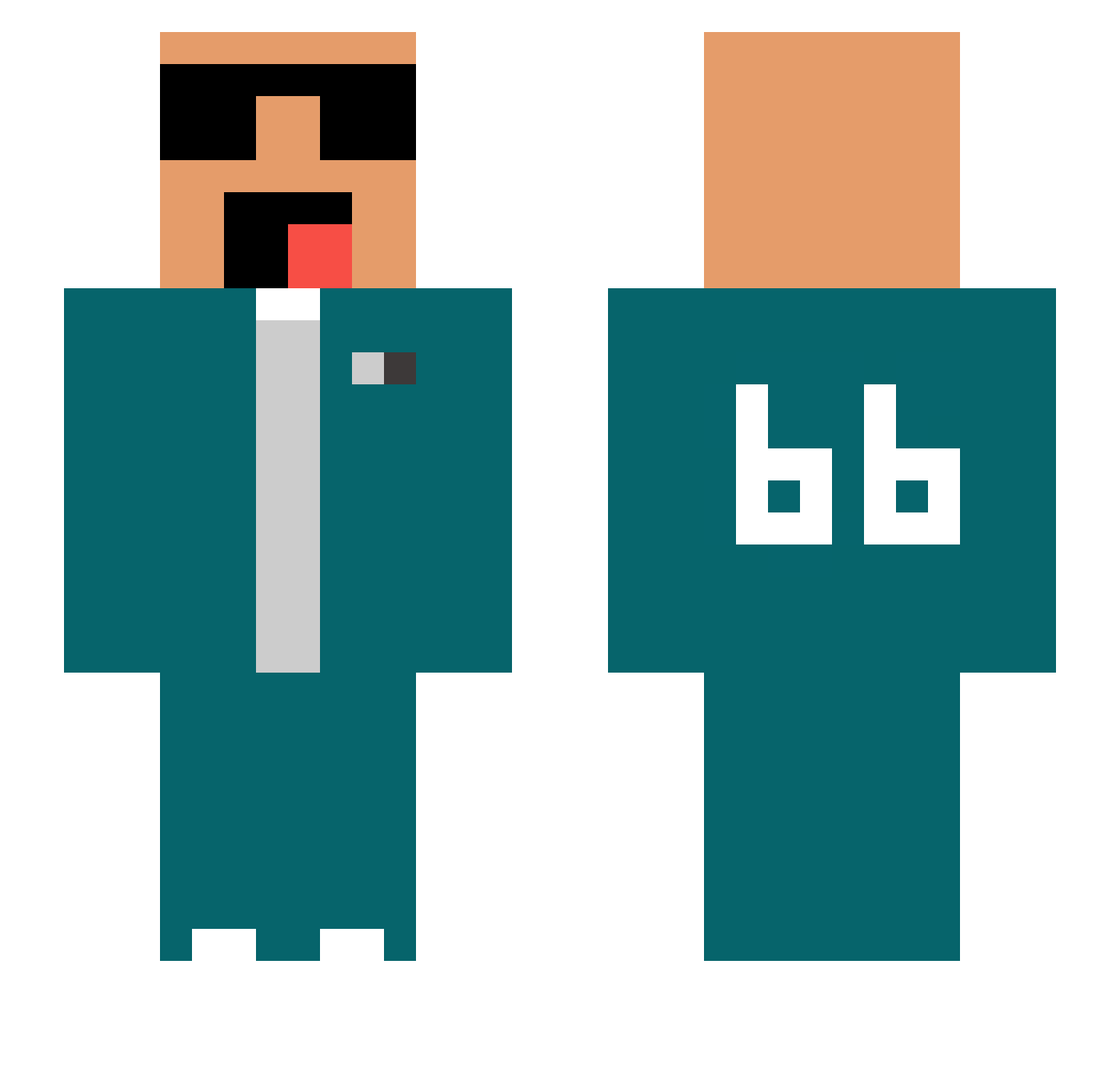 BBJEFAZO Minecraft skin, front and back view