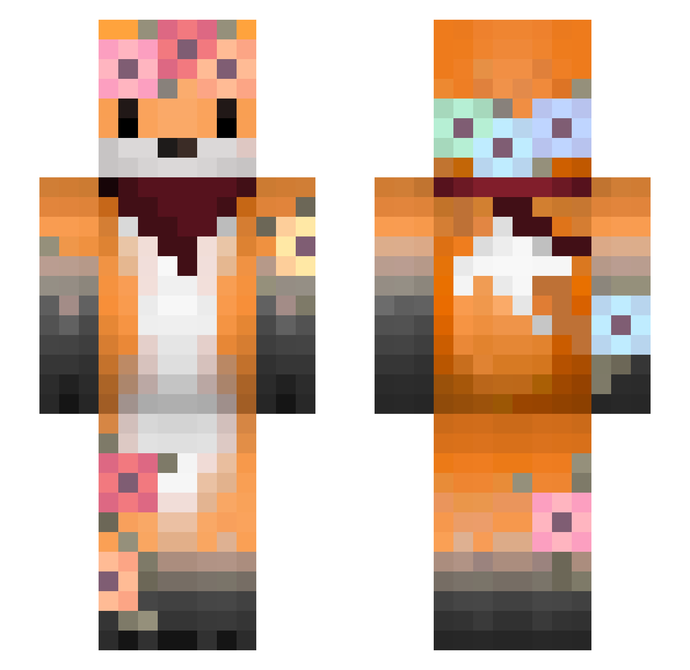 Supernovas97 Minecraft skin, front and back view