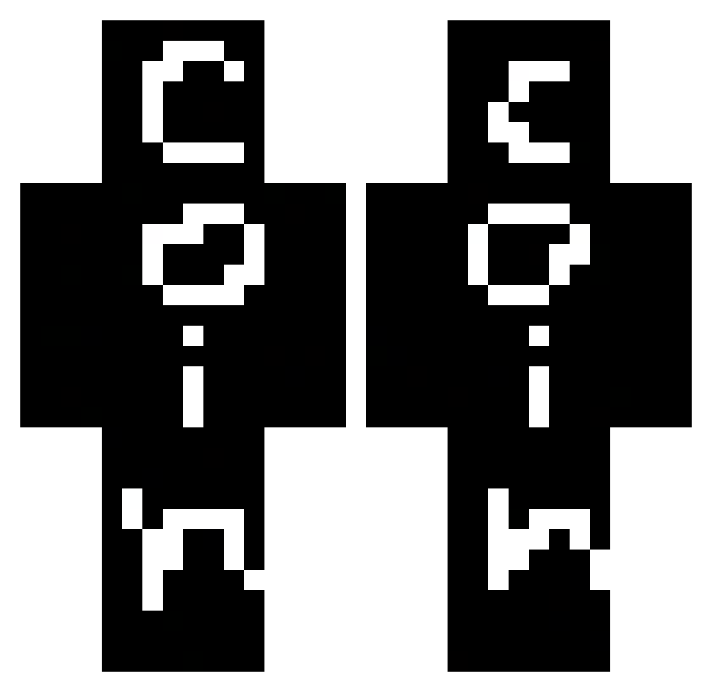 tamal Minecraft skin, front and back view