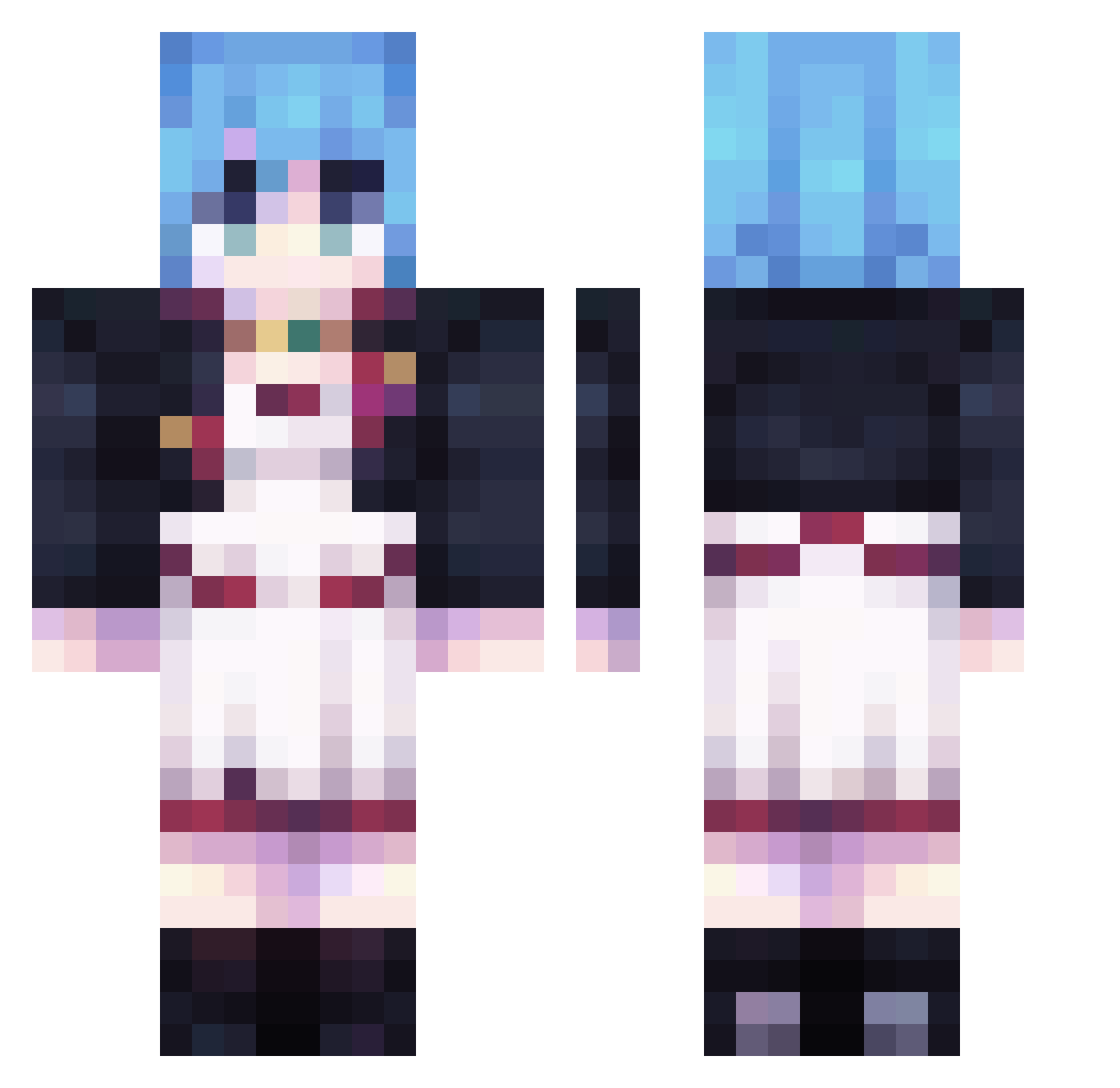 Pomeraria Minecraft skin, front and back view