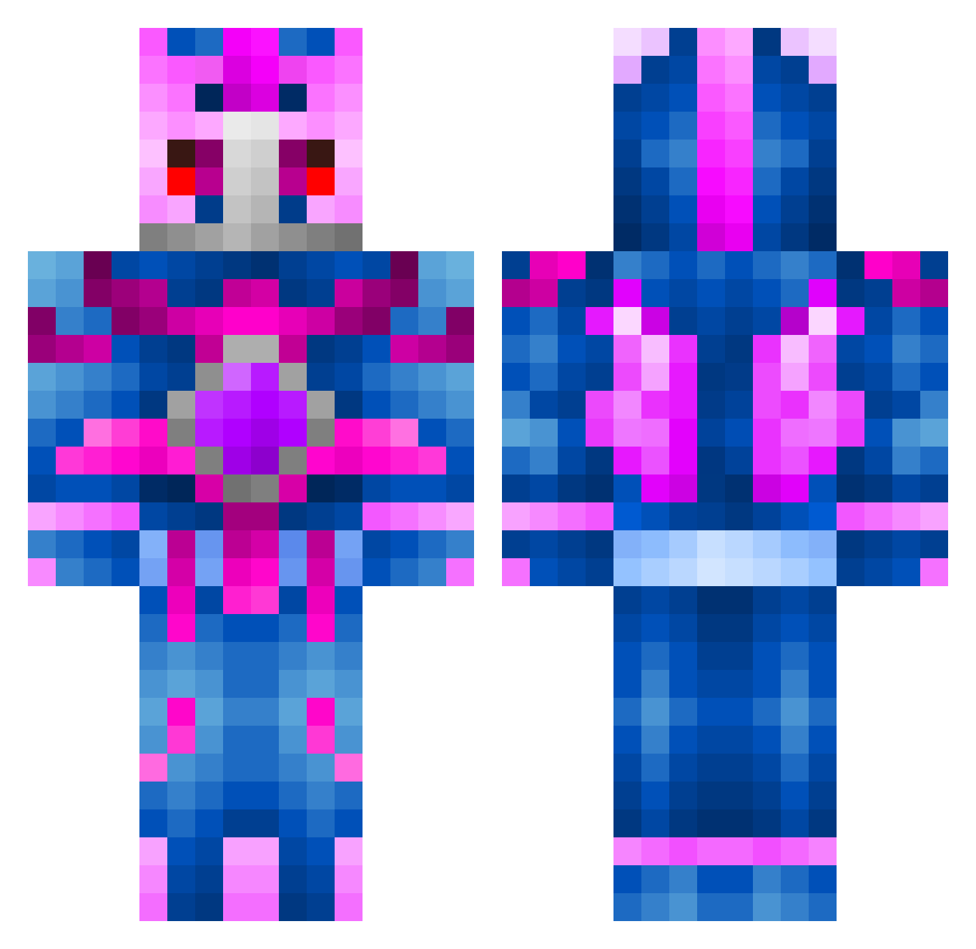 Snaps Minecraft skin, front and back view